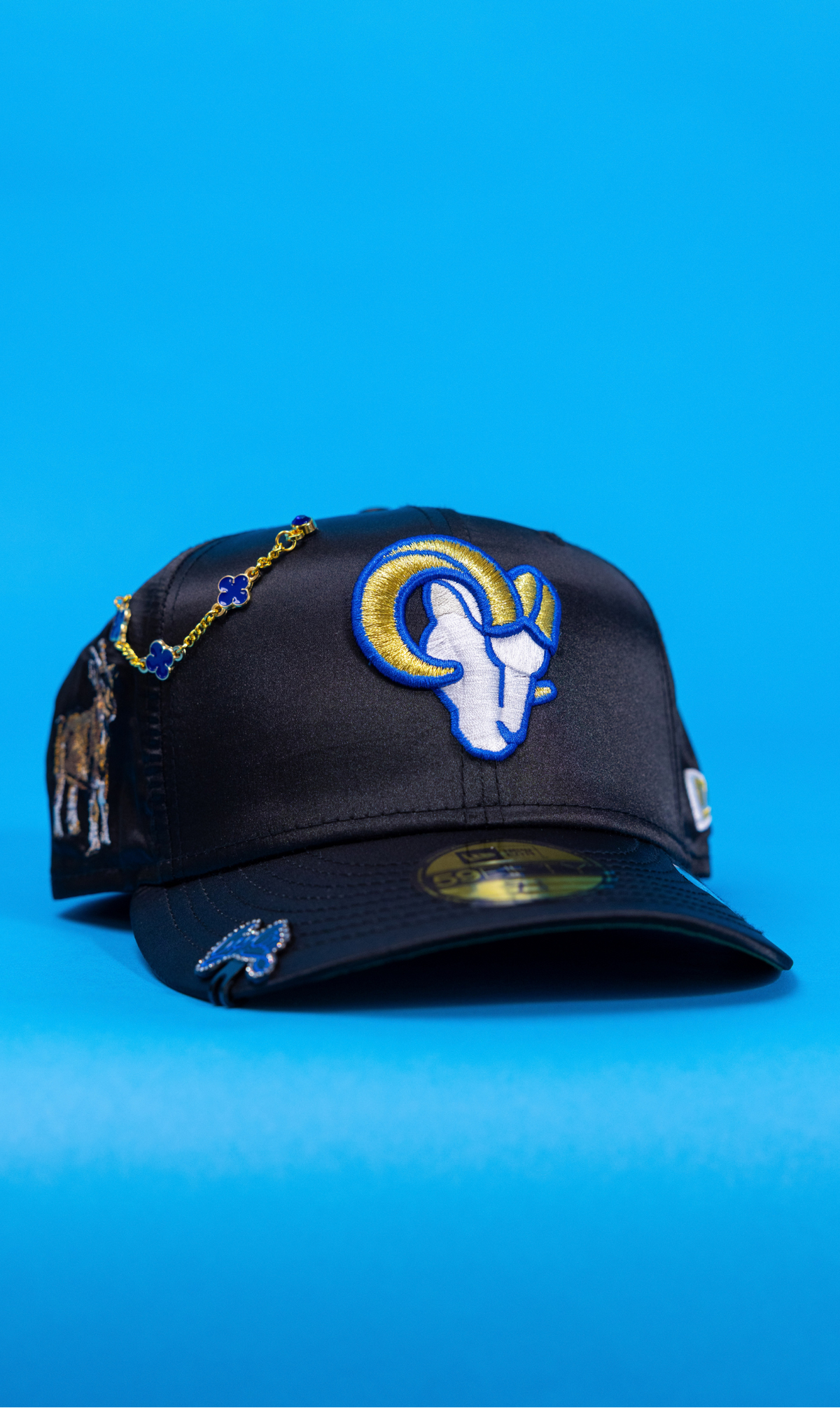 New Era Exclusive 59Fifty Satin Los Angeles Rams W/ Goat Side Patch