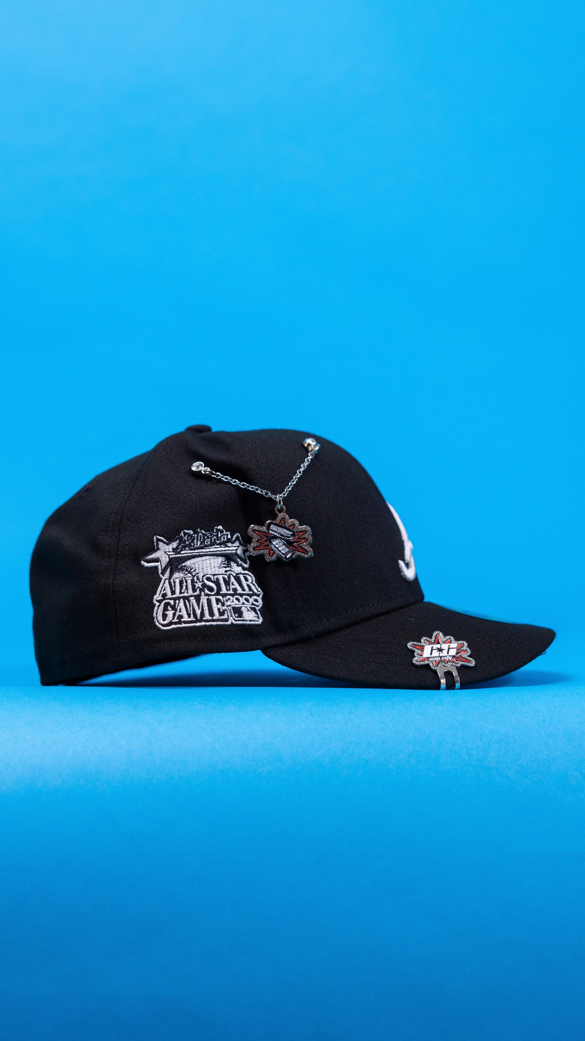New Era Exclusive 59Fifty Black Atlanta Braves W/ 2000 All Star Game Side Patch