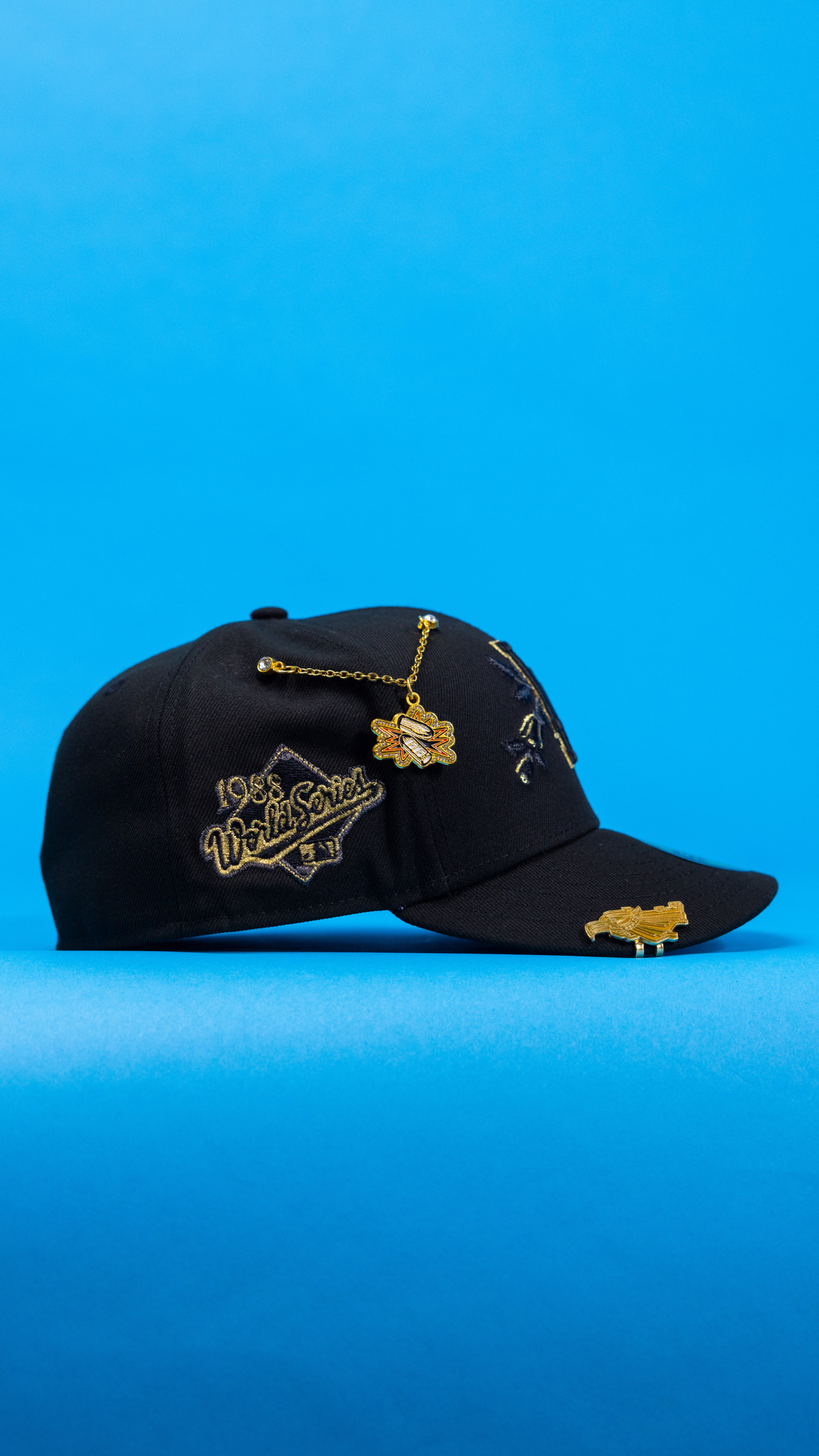 New Era Exclusive 59Fifty Blacked Out Los Angeles Dodgers W/ Rose + 1988 World Series Side Patch