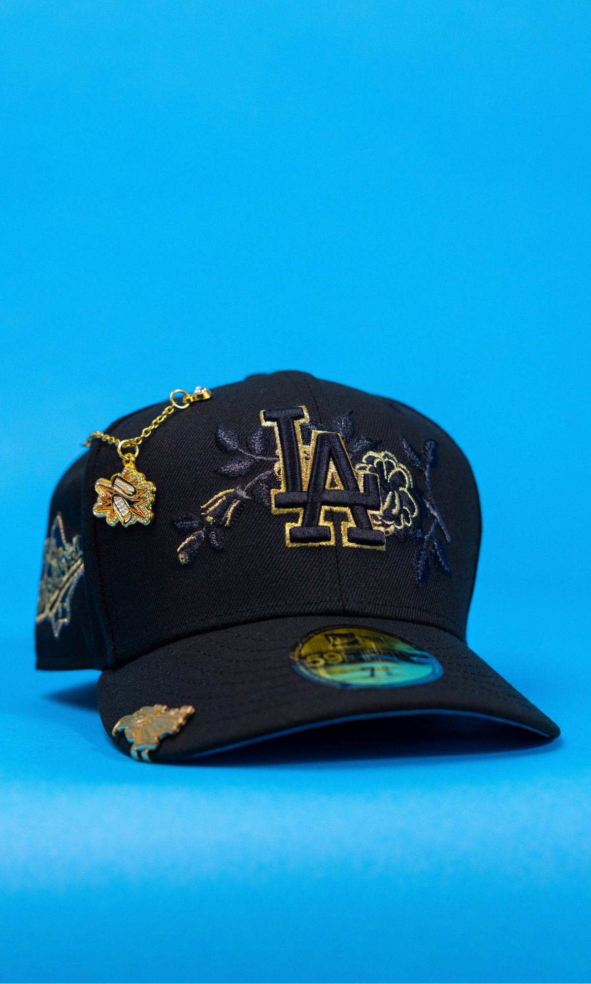 New Era Exclusive 59Fifty Blacked Out Los Angeles Dodgers W/ Rose + 1988 World Series Side Patch
