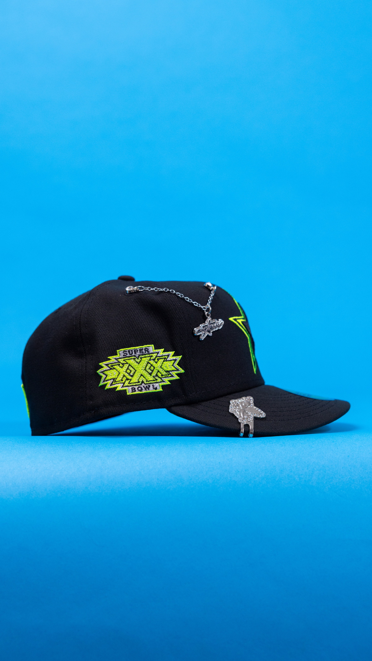 New Era Exclusive 59Fifty Black Dallas Cowboys W/ xXx Super Bowl Side Patch