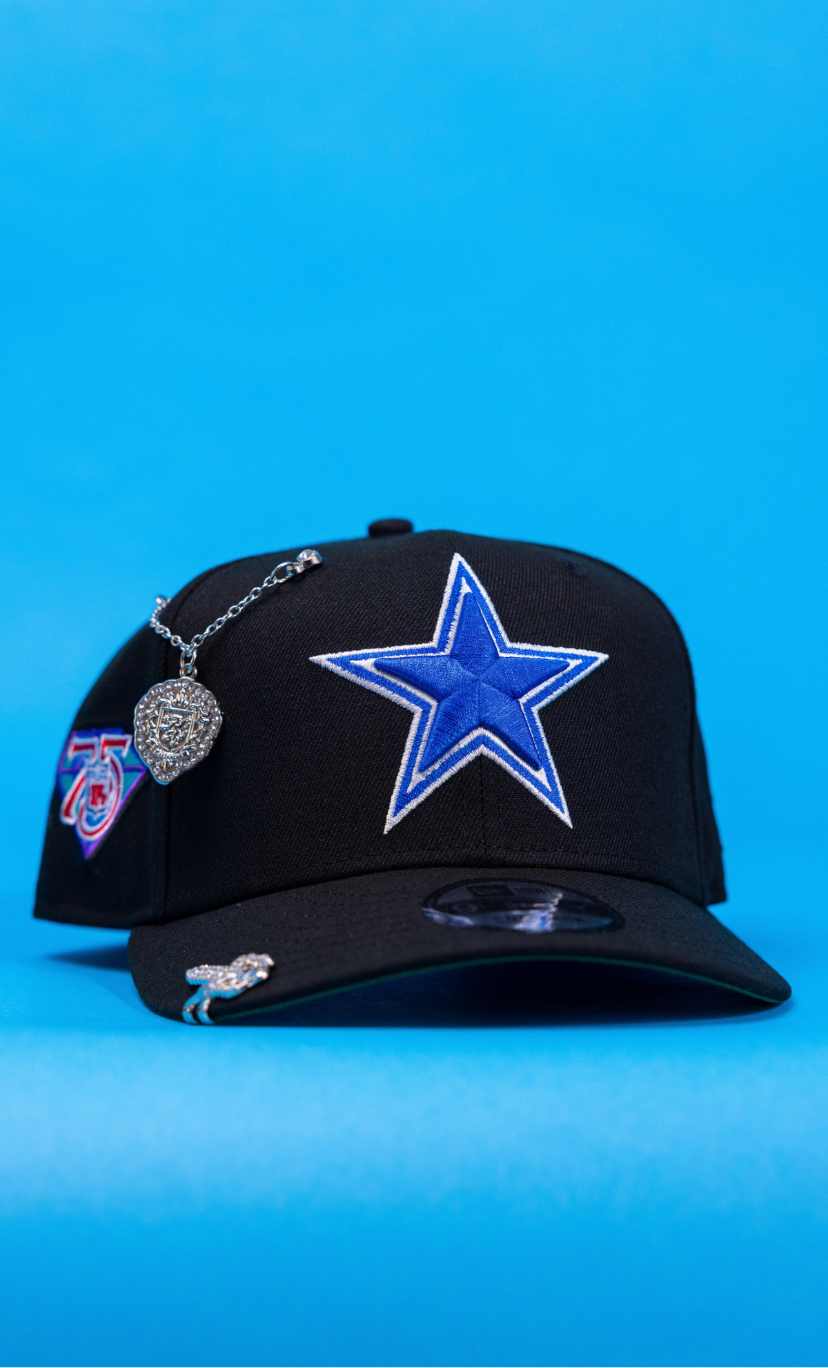 New Era Exclusive 9Fifty Black Dallas Cowboys Snapback W/ 75th Anniversary Side Patch