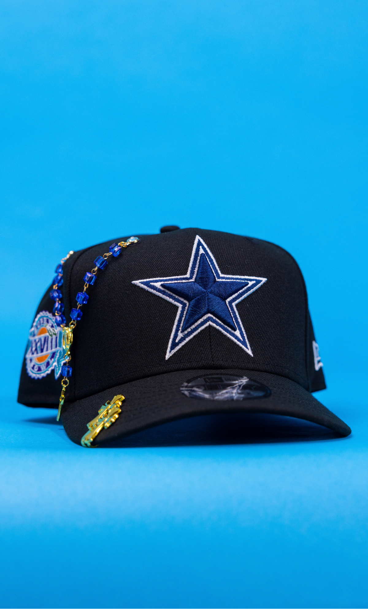 New Era Exclusive 9Fifty Black Dallas Cowboys Snapback W/ XXVIII Super Bowl Side Patch