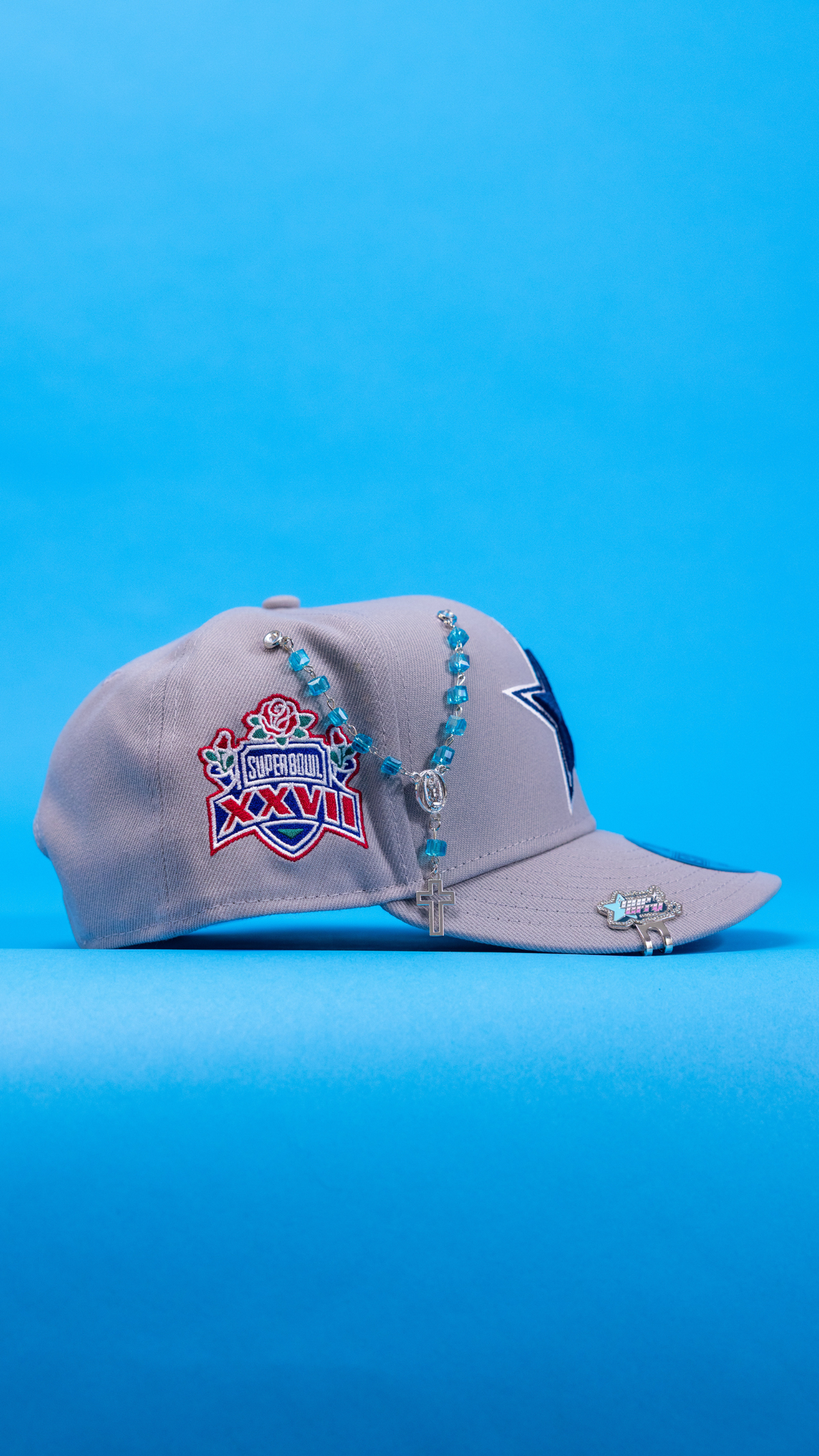 New Era Exclusive 9Fifty Grey Dallas Cowboys Snapback W/ XXVII Super Bowl Side Patch