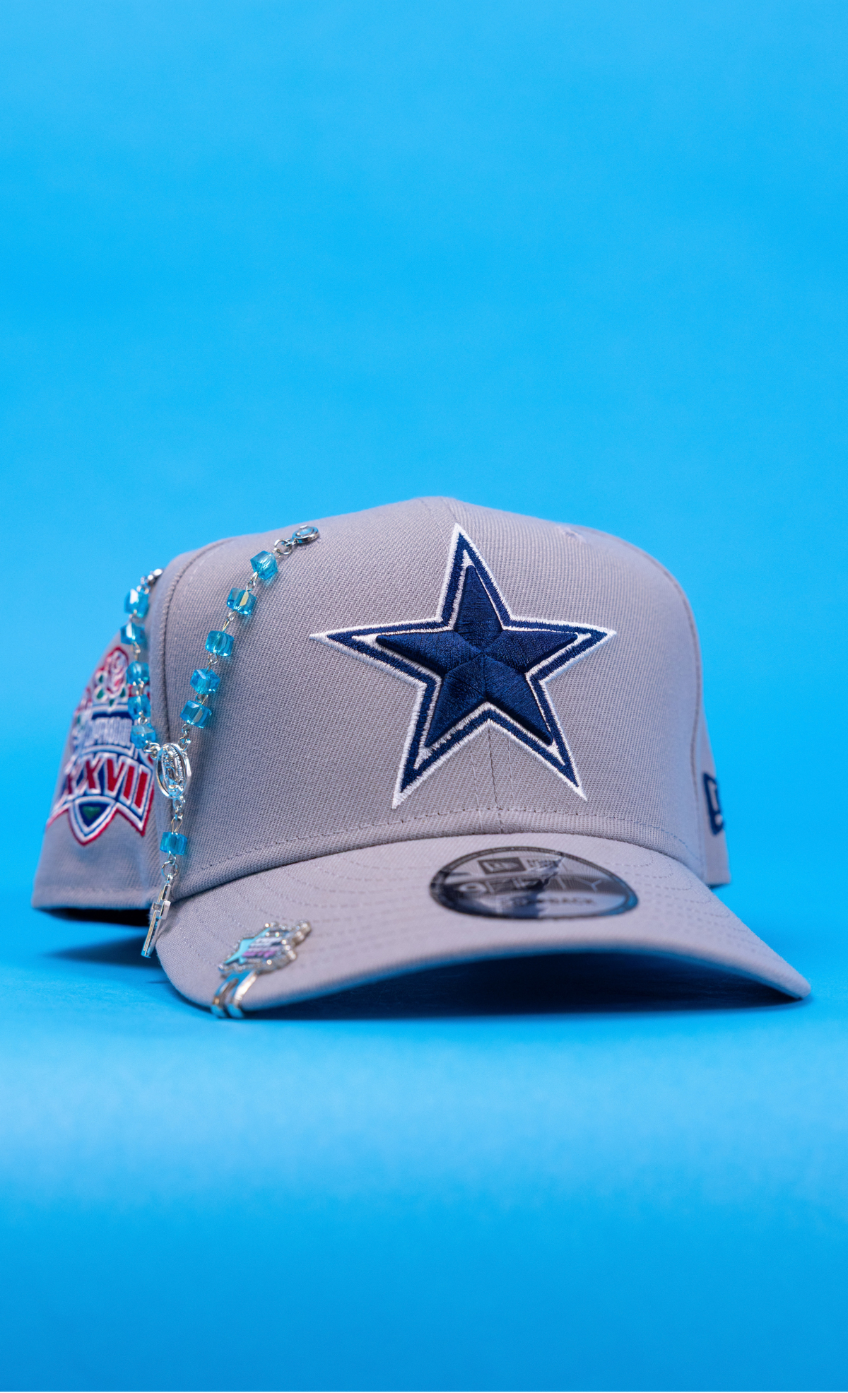 New Era Exclusive 9Fifty Grey Dallas Cowboys Snapback W/ XXVII Super Bowl Side Patch