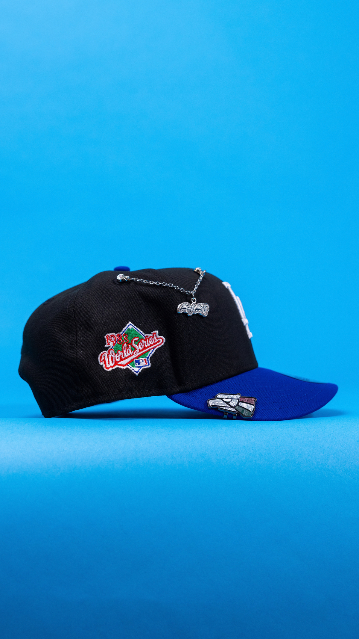 New Era Exclusive 9Fifty Black/Blue Los Angeles Dodgers Snapback W/ 1988 World Series Side Patch