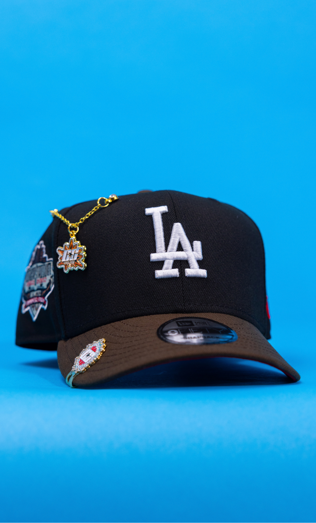 New Era Exclusive 9Fifty Black/Brown Los Angeles Dodgers Snapback W/ 40th Anniversary Side Patch