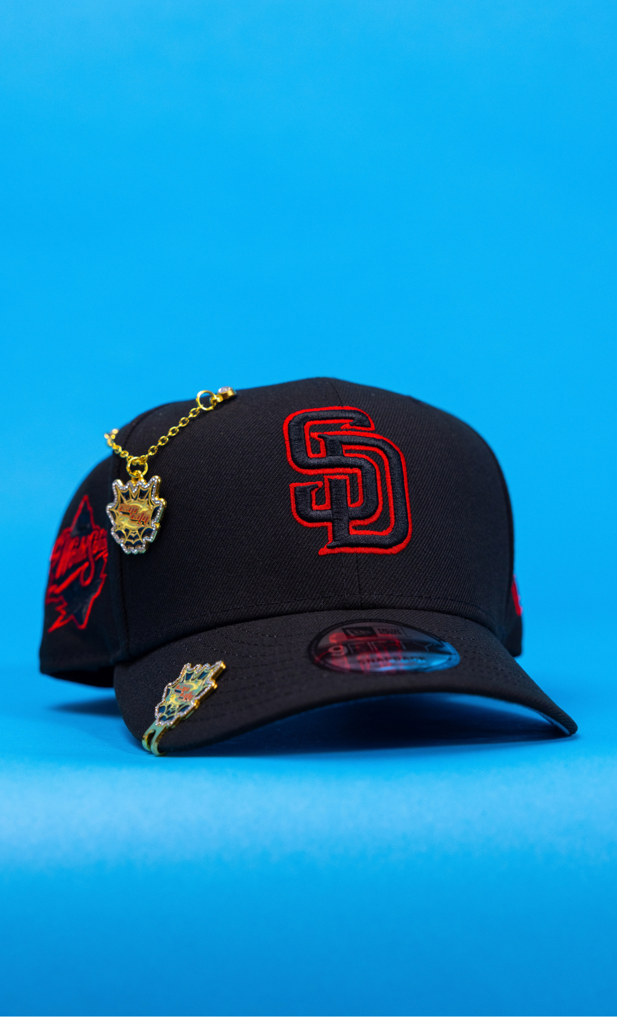 New Era Exclusive 9Fifty Blacked Out San Diego Padres Snapback W/ World Series Side Patch