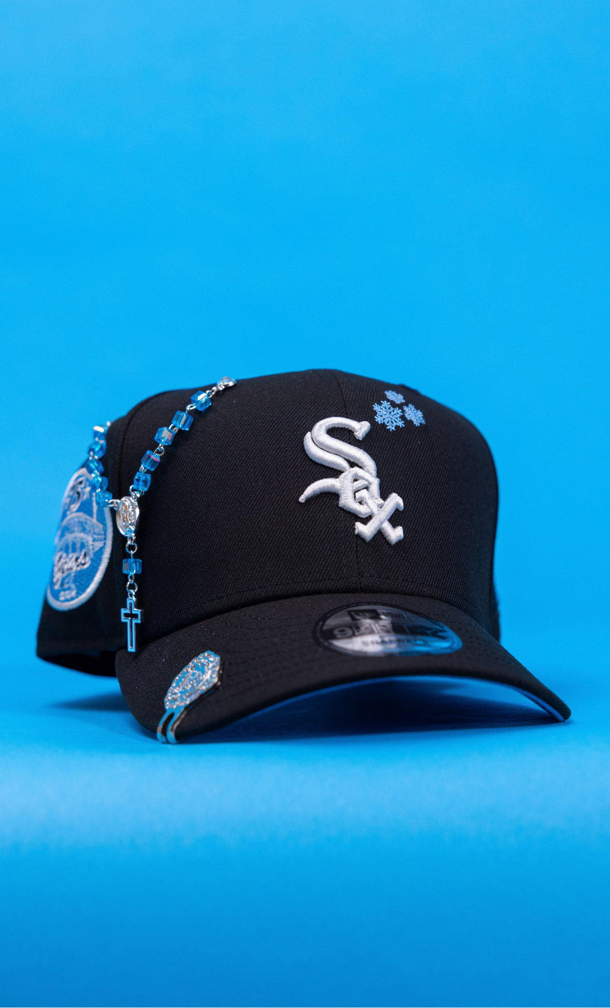 New Era Exclusive 9Fifty Black Chicago White Sox Snapback W/ Snowflakes + Comiskey Park Side Patch
