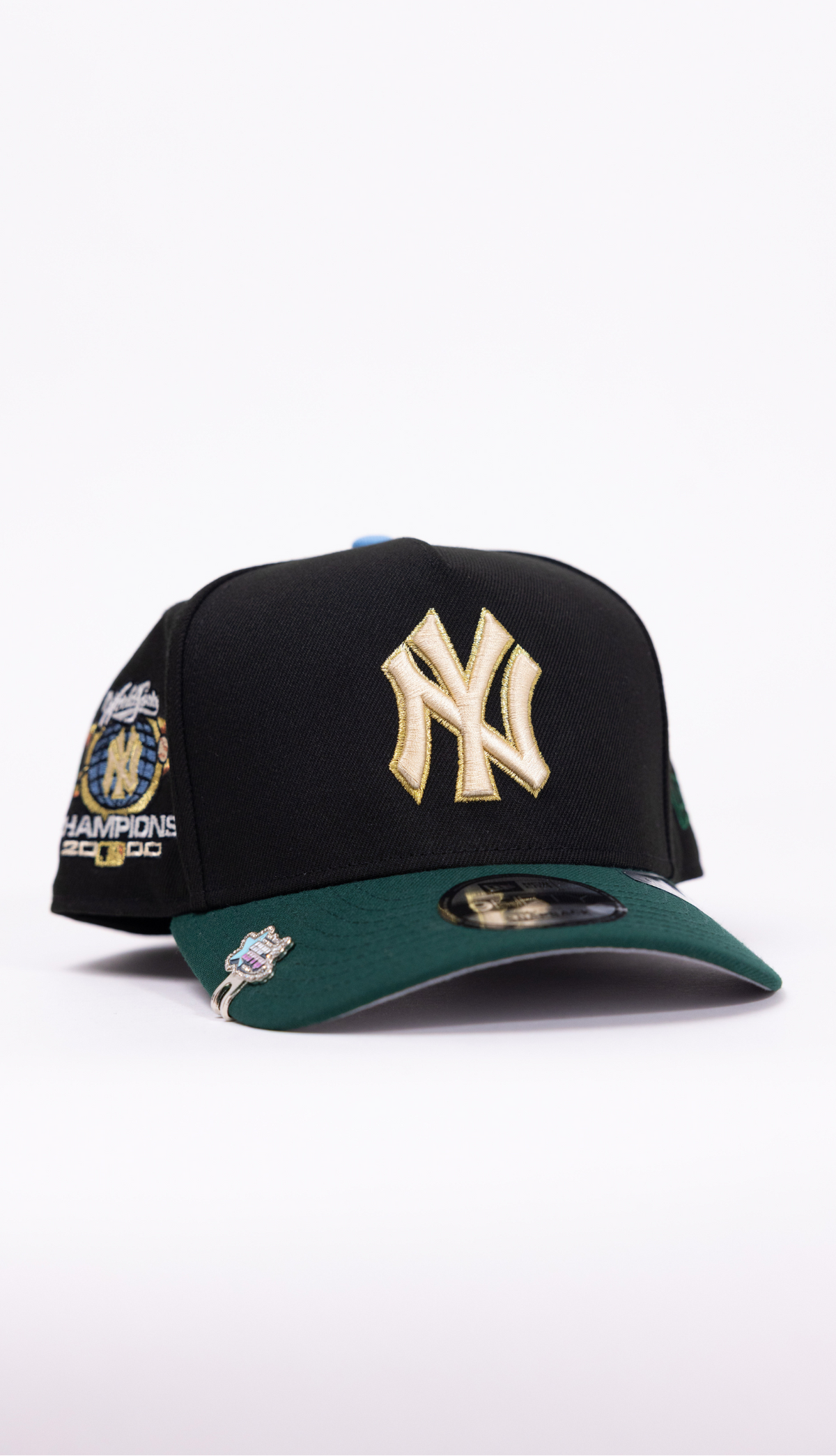 New Era 9Fifty A-Frame Black/Forest Green New York Yankees Snapback W/ World Series Champions Side Patch