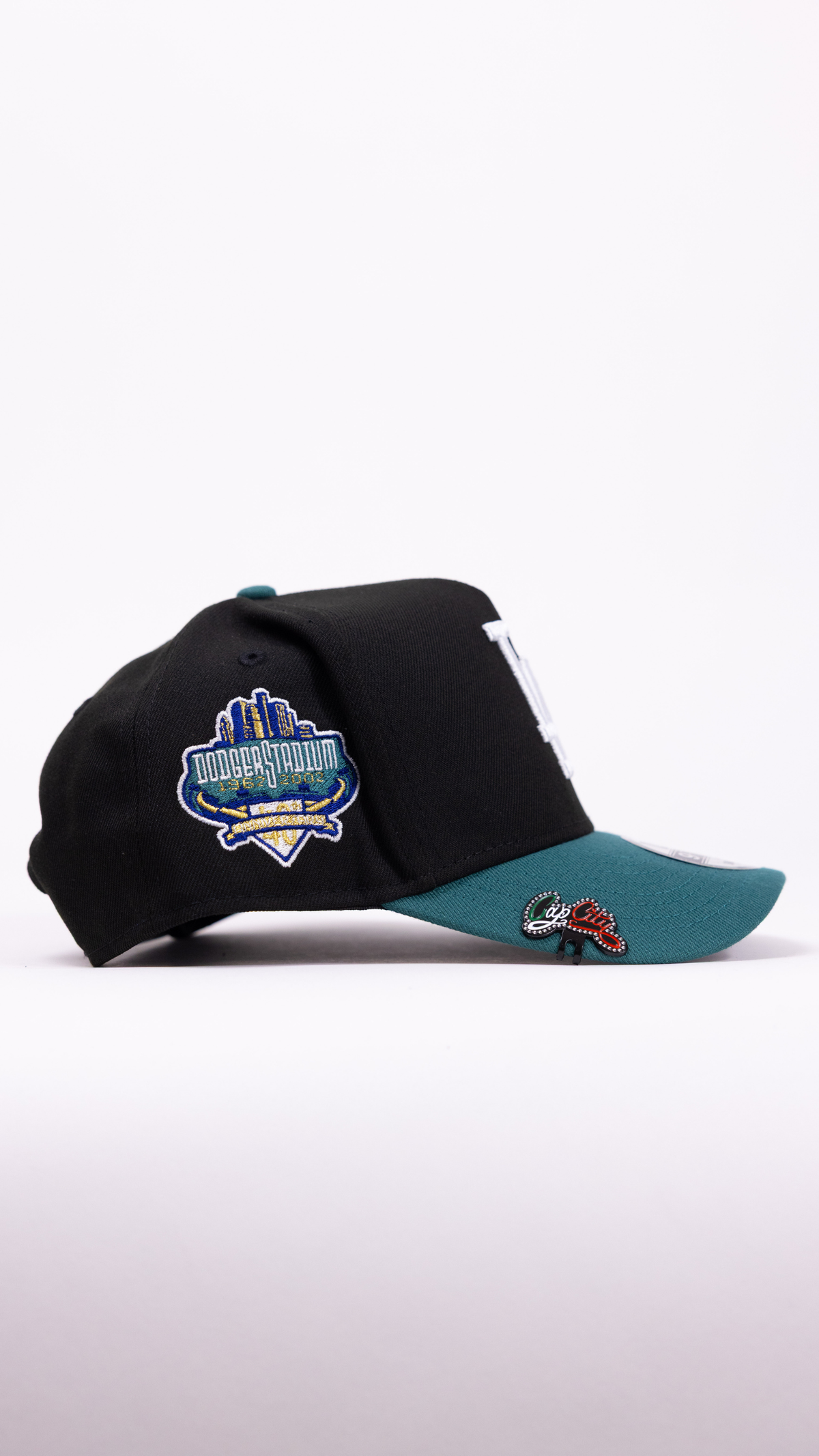 New Era 9Fifty A-Frame Black/Pine Green Los Angeles Dodgers Snapback W/ Heart + 40th Anniversary Side Patch