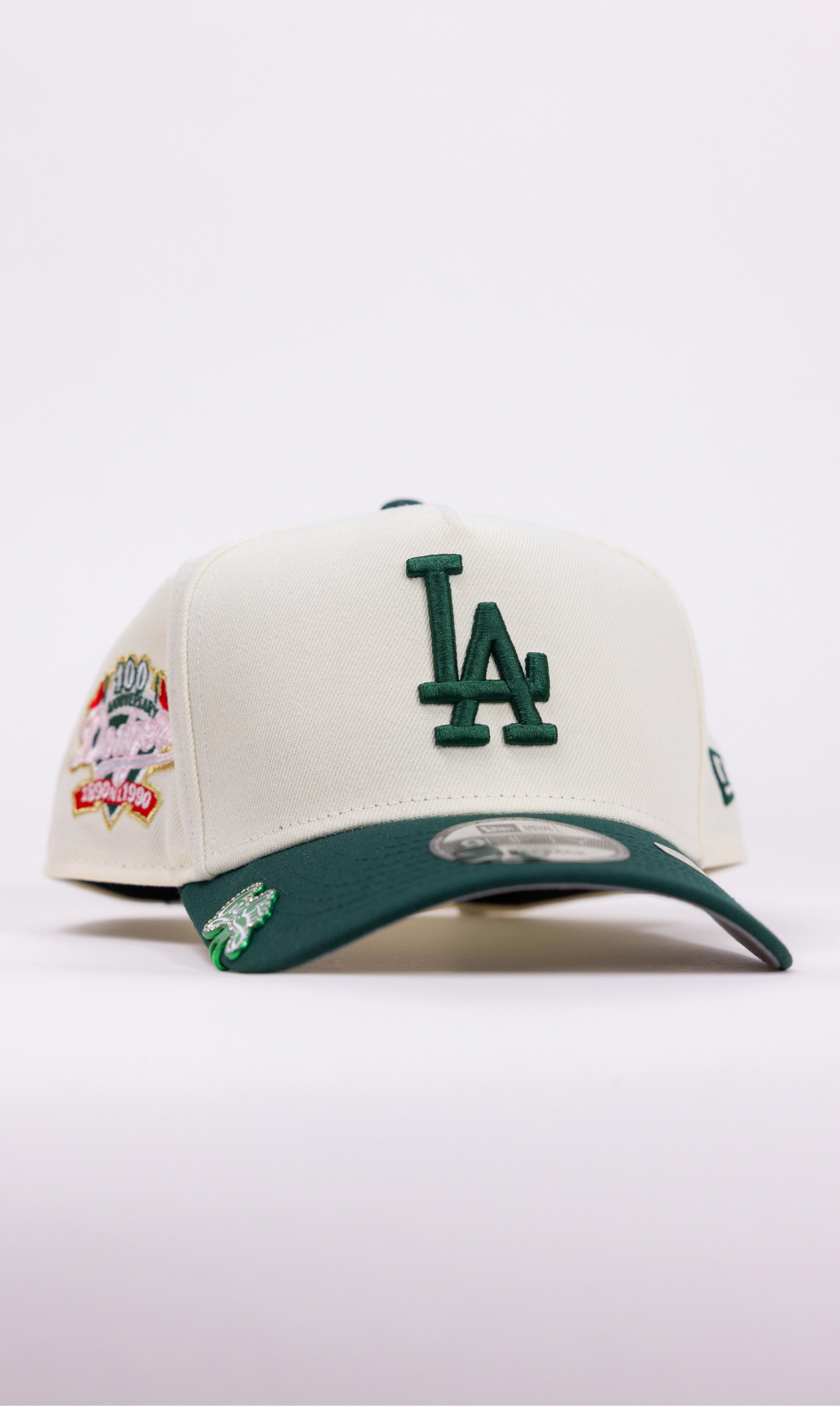 New Era 9Fifty A-Frame Chrome/Forest Green Los Angeles Dodgers Snapback W/ 100th Anniversary Side Patch