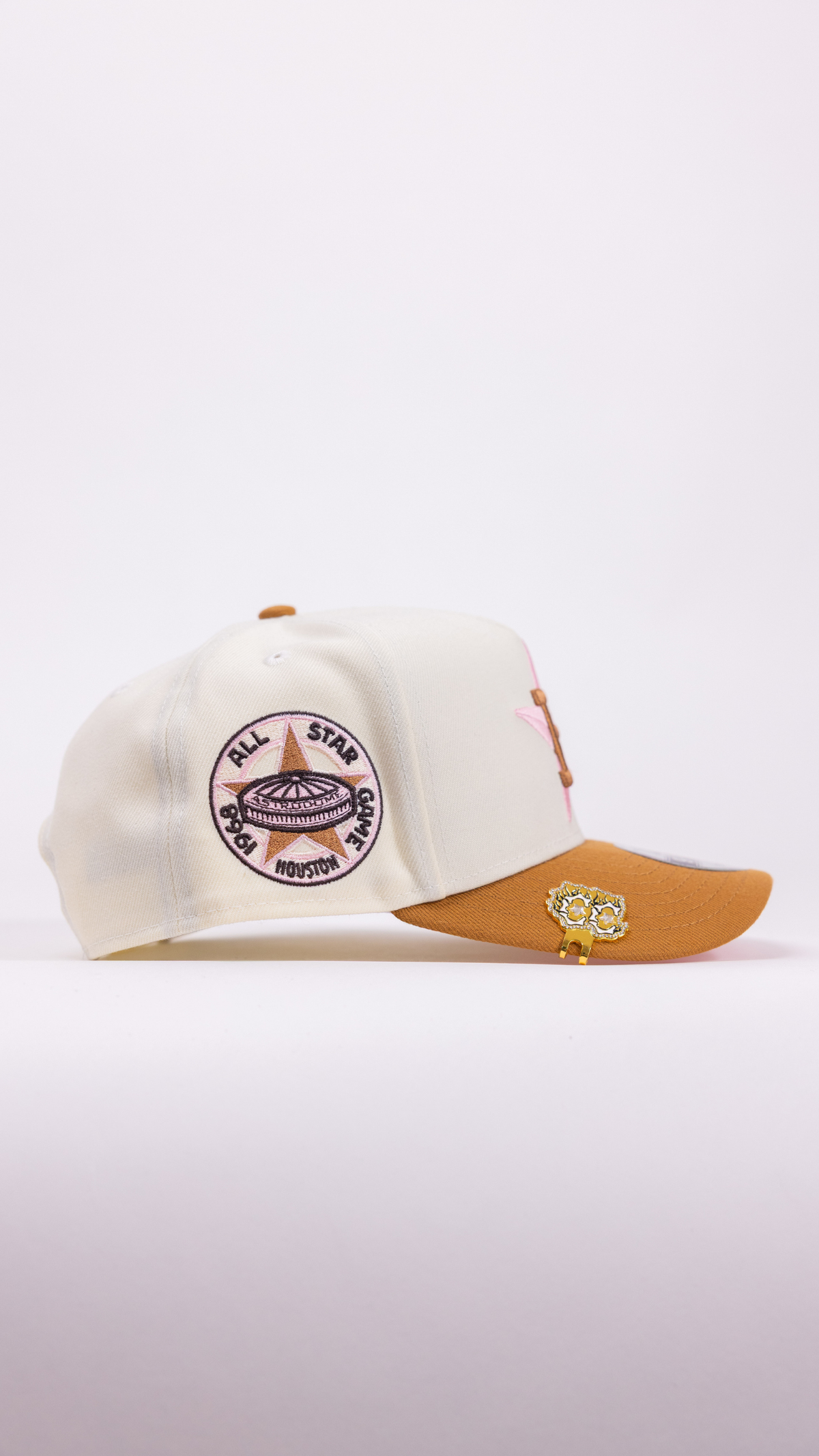 New Era 9Fifty A-Frame Chrome/Khaki Houston Astros Snapback W/ All Star Game Side Patch