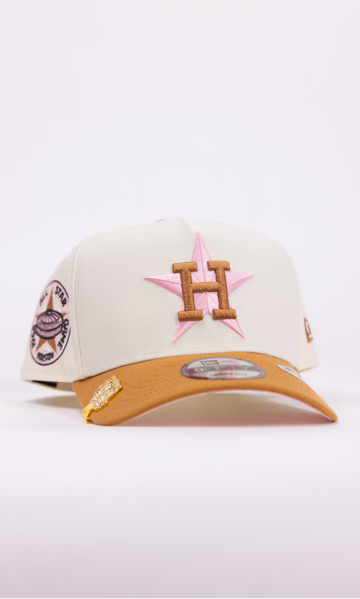 New Era 9Fifty A-Frame Chrome/Khaki Houston Astros Snapback W/ All Star Game Side Patch