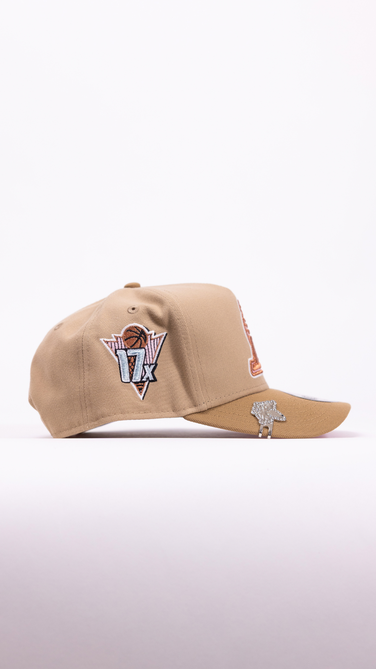 New Era 9Fifty A-Frame Beige Los Angeles Lakers Snapback W/ 17x Champions Side Patch