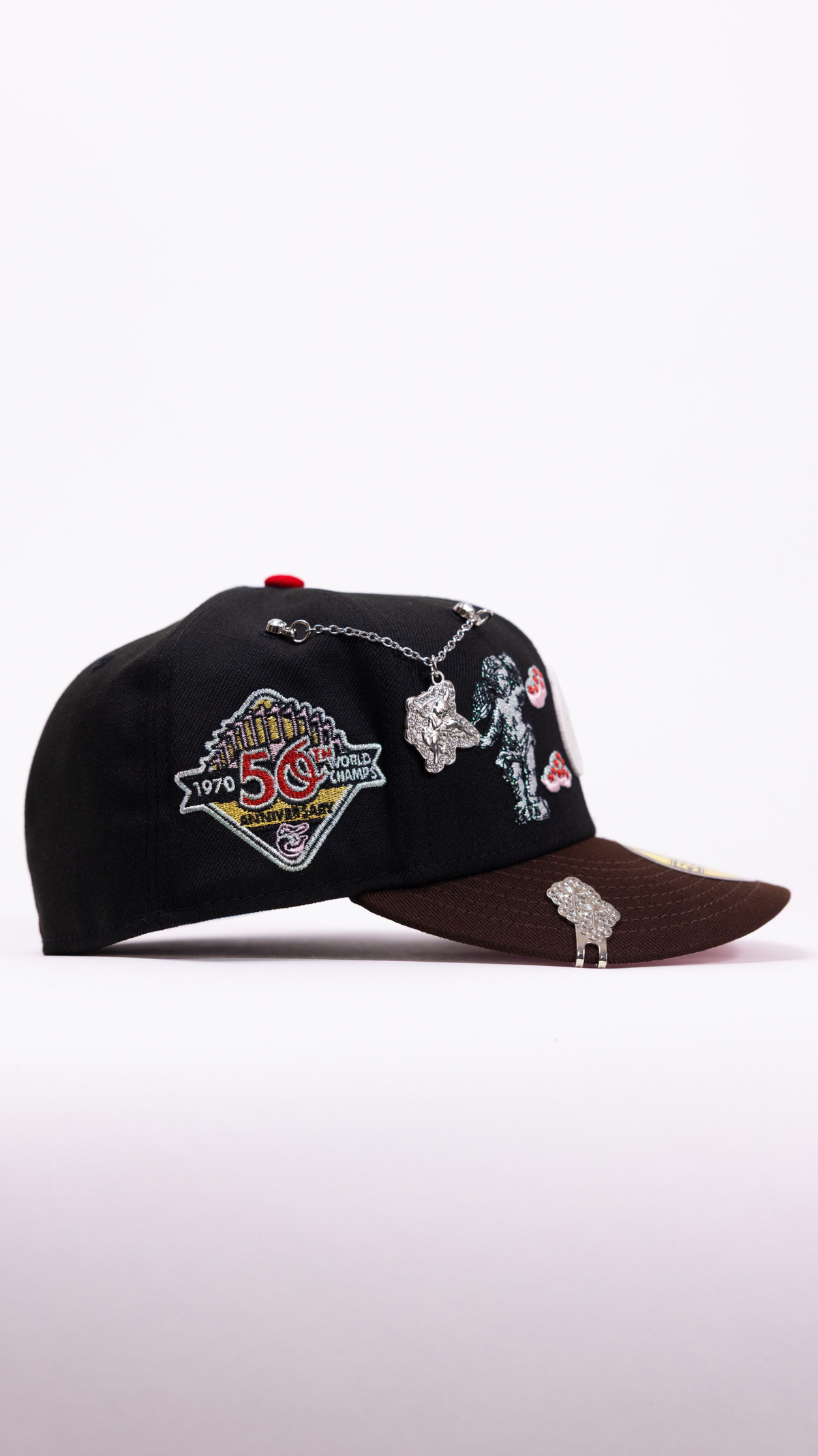 New Era Exclusive 59Fifty Black/Brown Baltimore Orioles "Heavenly City" W/ 50th Anniversary Side Patch