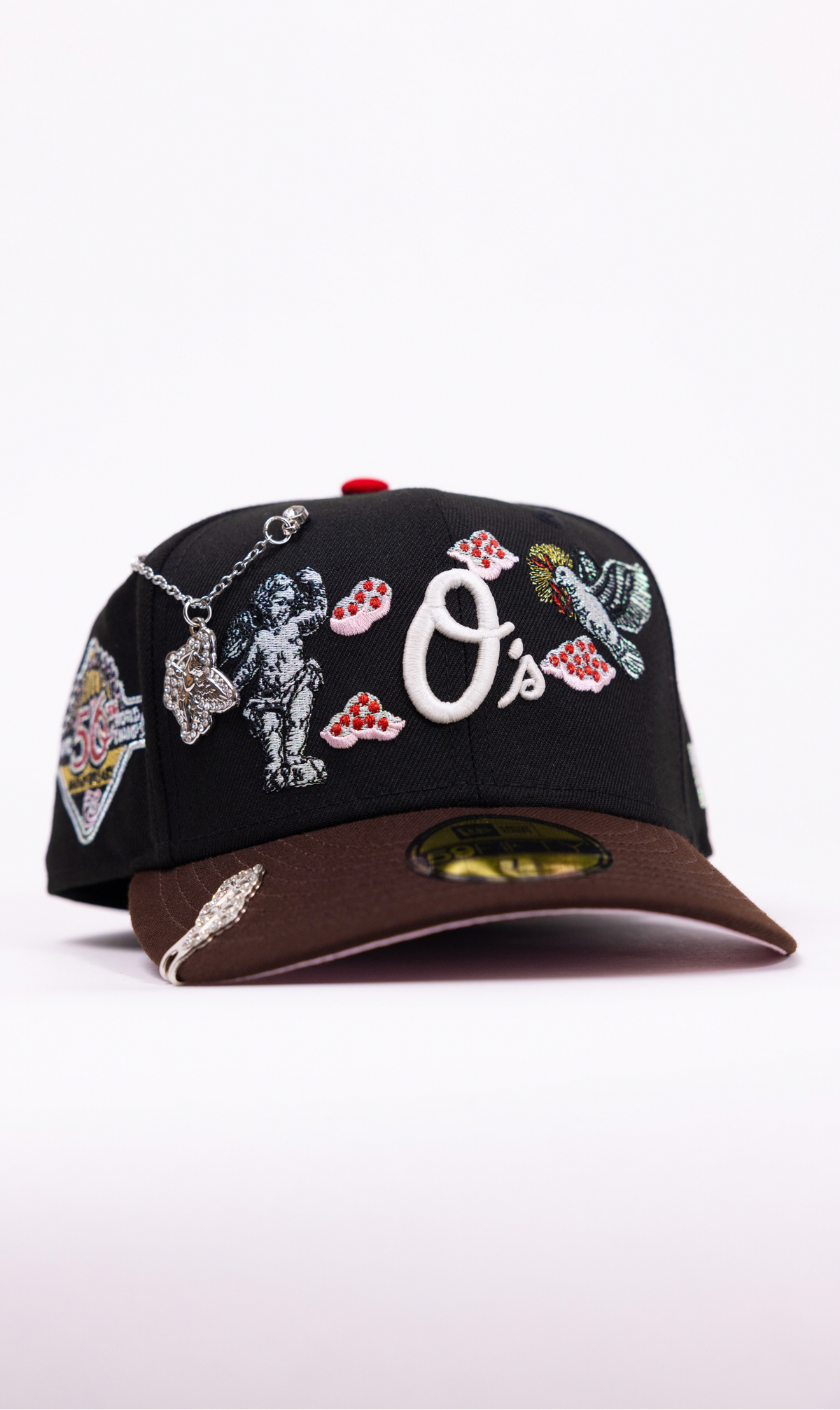 New Era Exclusive 59Fifty Black/Brown Baltimore Orioles "Heavenly City" W/ 50th Anniversary Side Patch