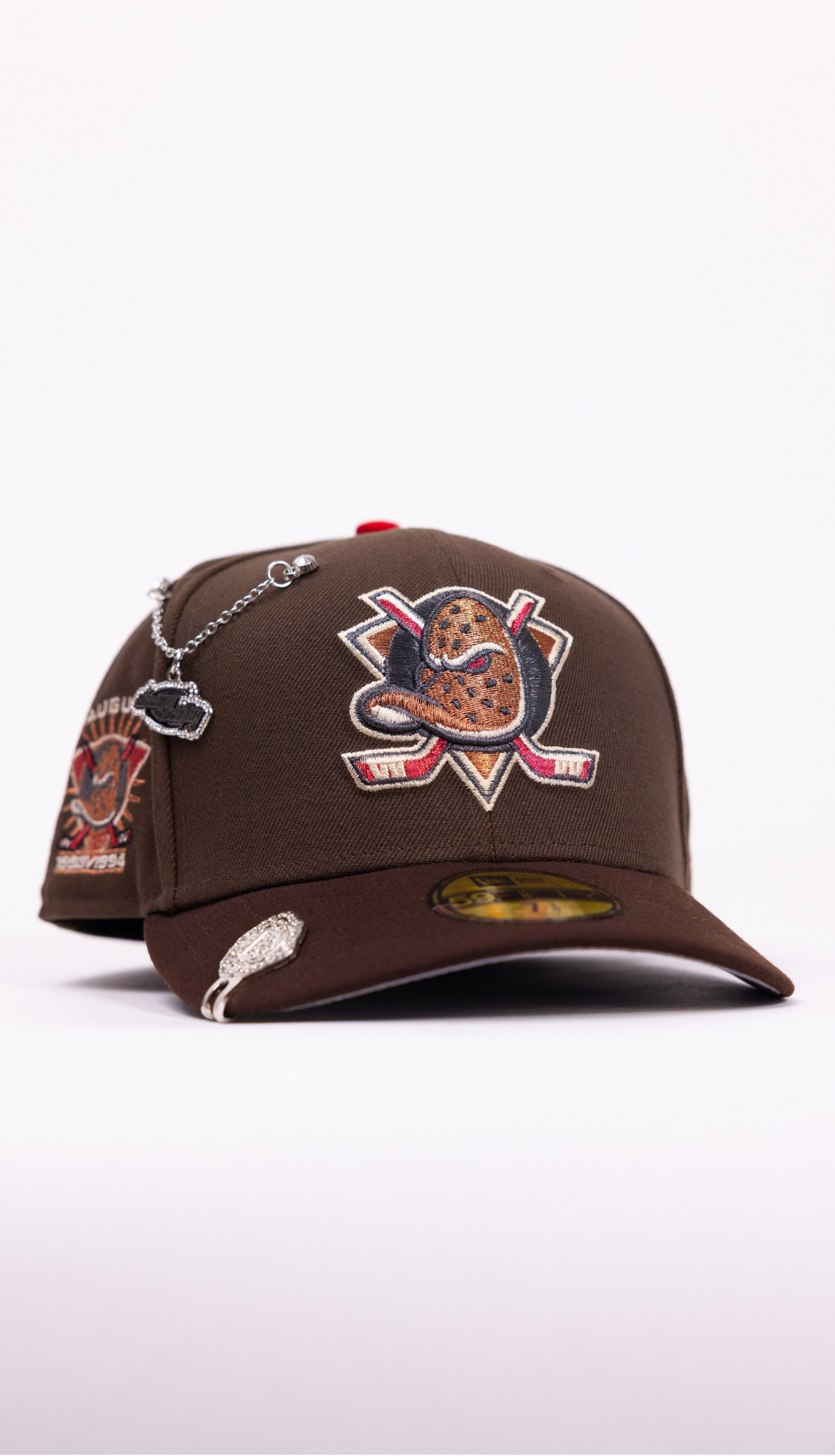 New Era Exclusive 59Fifty Brown Anaheim Ducks W/ Inaugural Season Side Patch