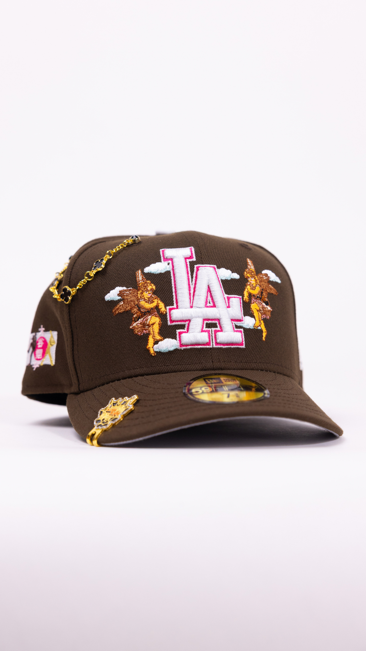 New Era Exclusive 59Fifty Brown Los Angeles Dodgers "City Of Angels" W/ Japanese Flag Side Patch