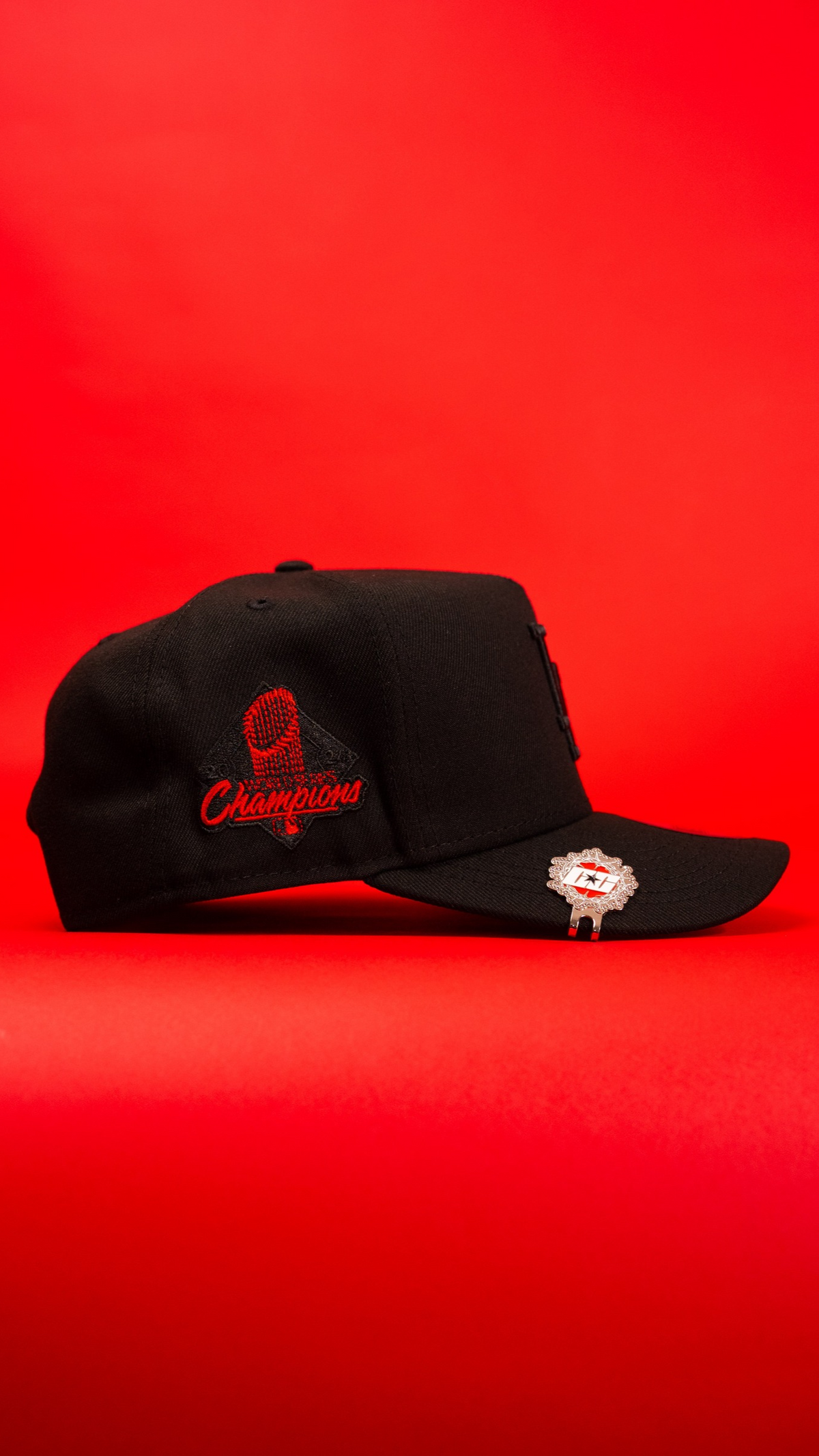 New Era 9Fifty A-Frame Blacked Out Los Angeles Dodgers Snapback W/ World Series Champions Side Patch