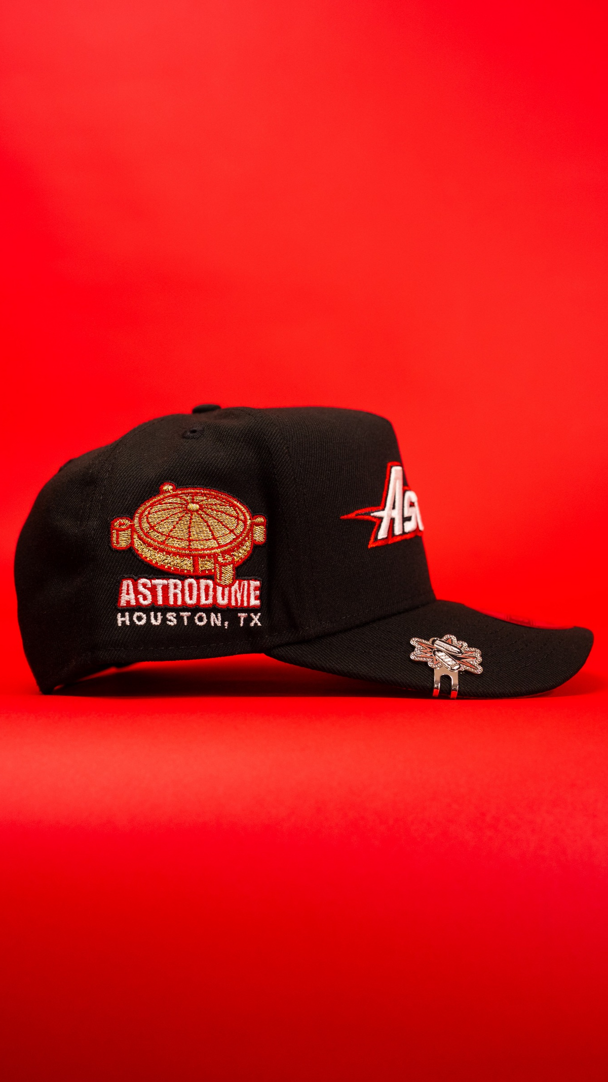 New Era 9Fifty A-Frame Black Houston Astros Script Snapback W/ Astrodome Side Patch