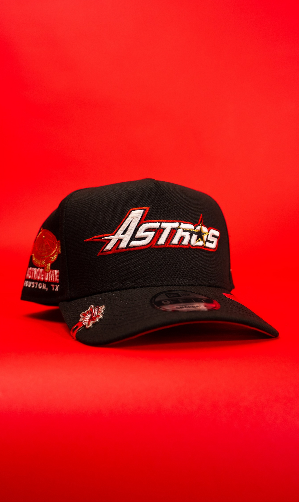 New Era 9Fifty A-Frame Black Houston Astros Script Snapback W/ Astrodome Side Patch
