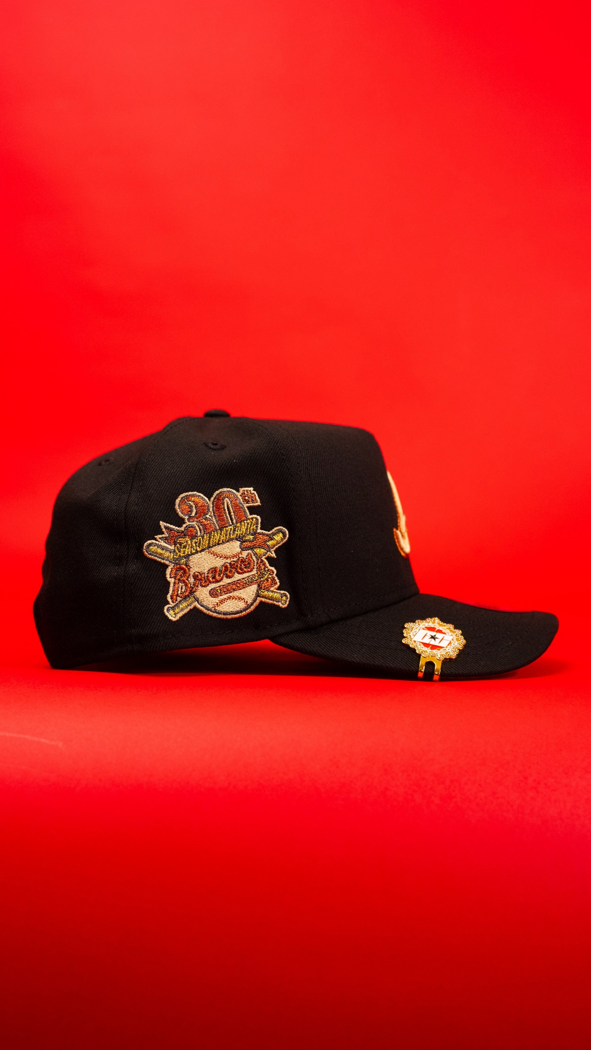 New Era 9Fifty A-Frame Black Atlanta Braves Snapback W/ 30th Anniversary Side Patch