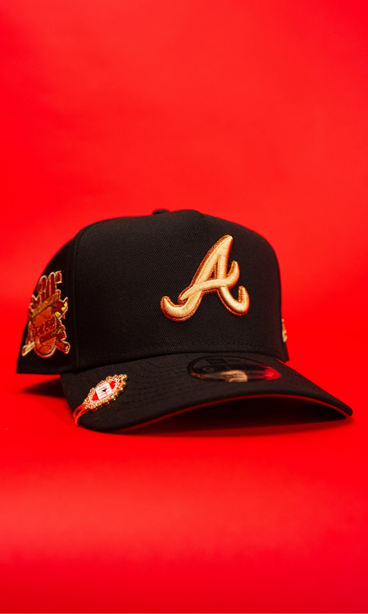 New Era 9Fifty A-Frame Black Atlanta Braves Snapback W/ 30th Anniversary Side Patch