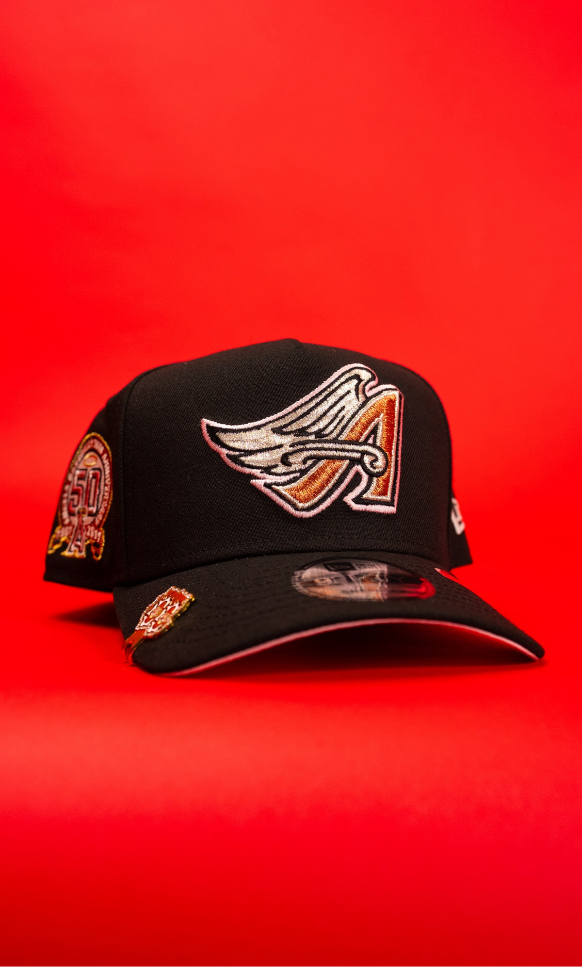 New Era 9Fifty A-Frame Black Anaheim Angels Snapback W/ 50th Anniversary Side Patch