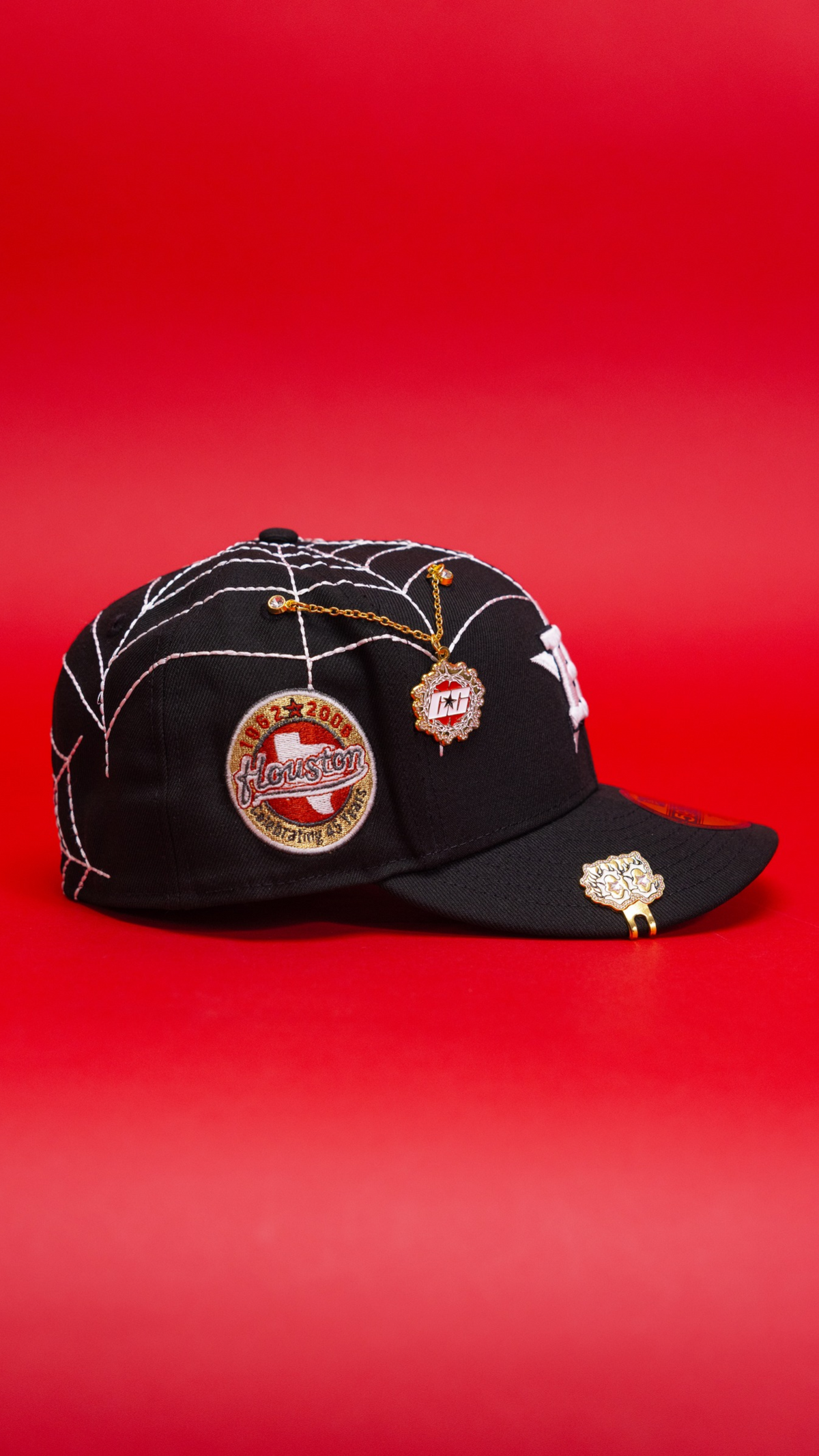New Era Exclusive 59Fifty Black Houston Astros "Spider Web" W/ Celebrating 45 Years Side Patch