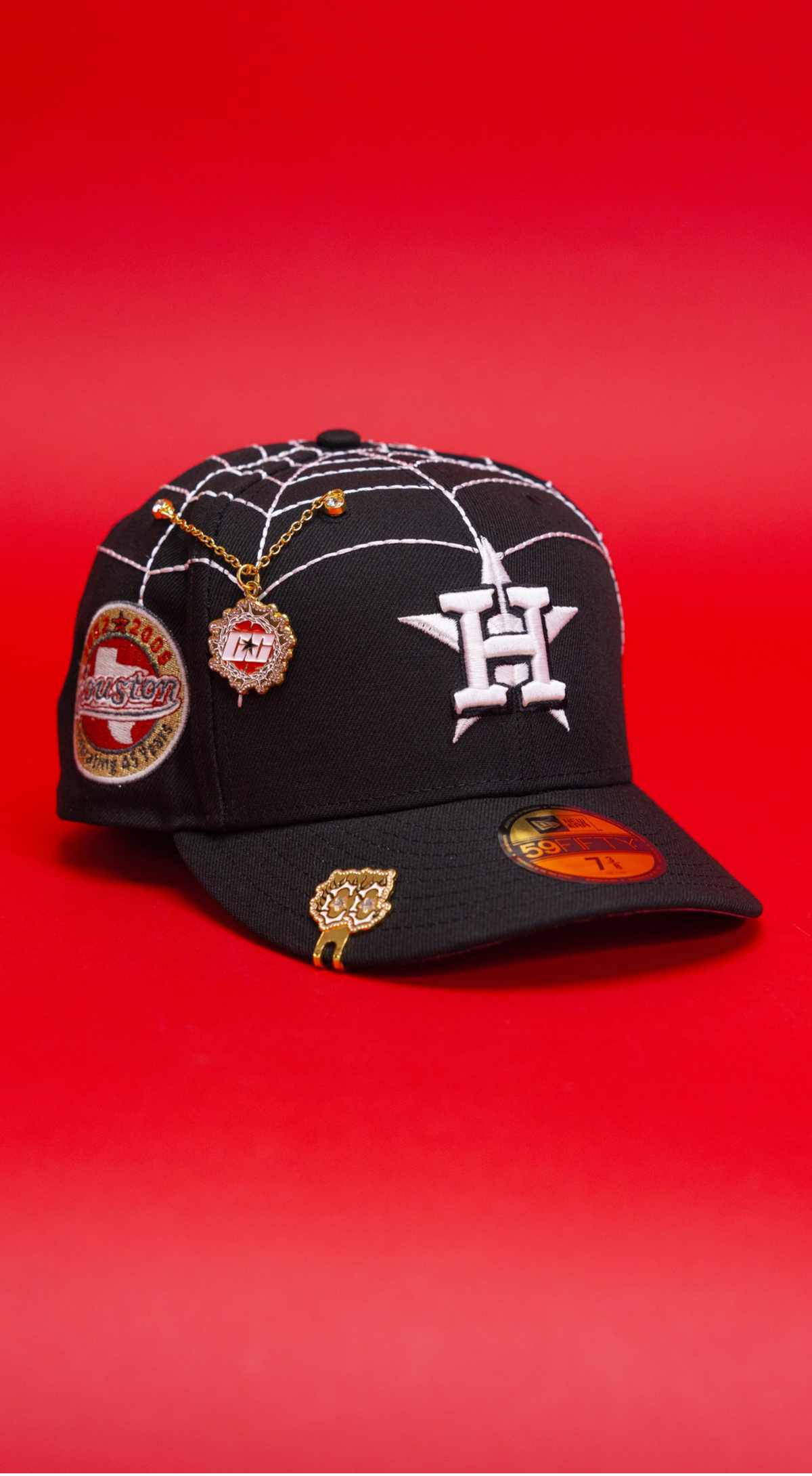 New Era Exclusive 59Fifty Black Houston Astros "Spider Web" W/ Celebrating 45 Years Side Patch