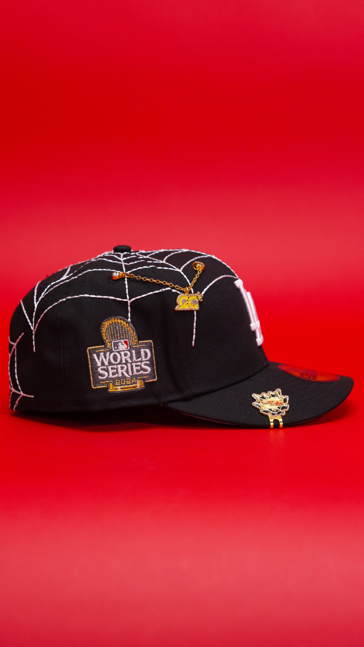 New Era Exclusive 59Fifty Black Los Angeles Dodgers "Spider Web" W/ 2024 World Series Side Patch