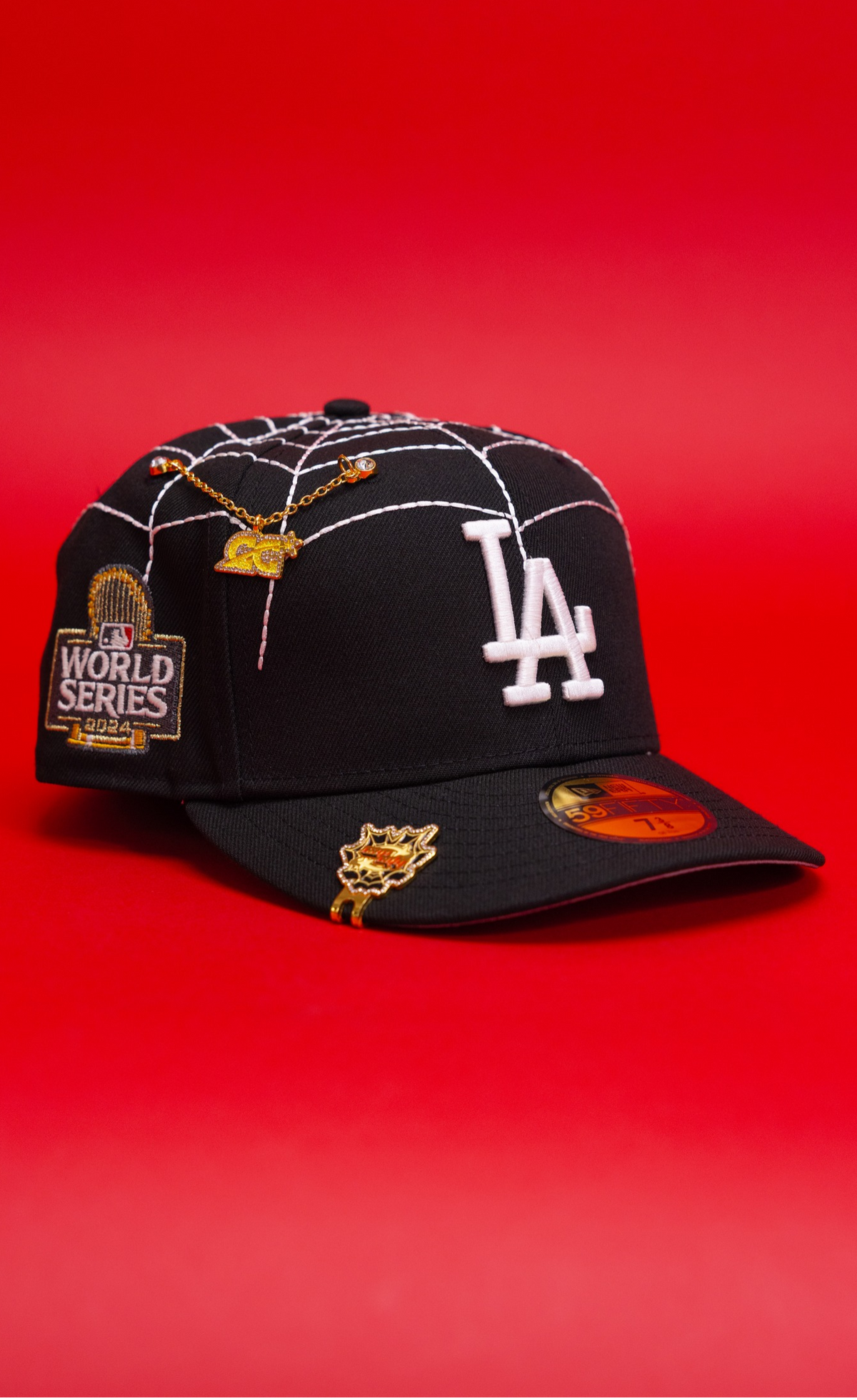 New Era Exclusive 59Fifty Black Los Angeles Dodgers "Spider Web" W/ 2024 World Series Side Patch