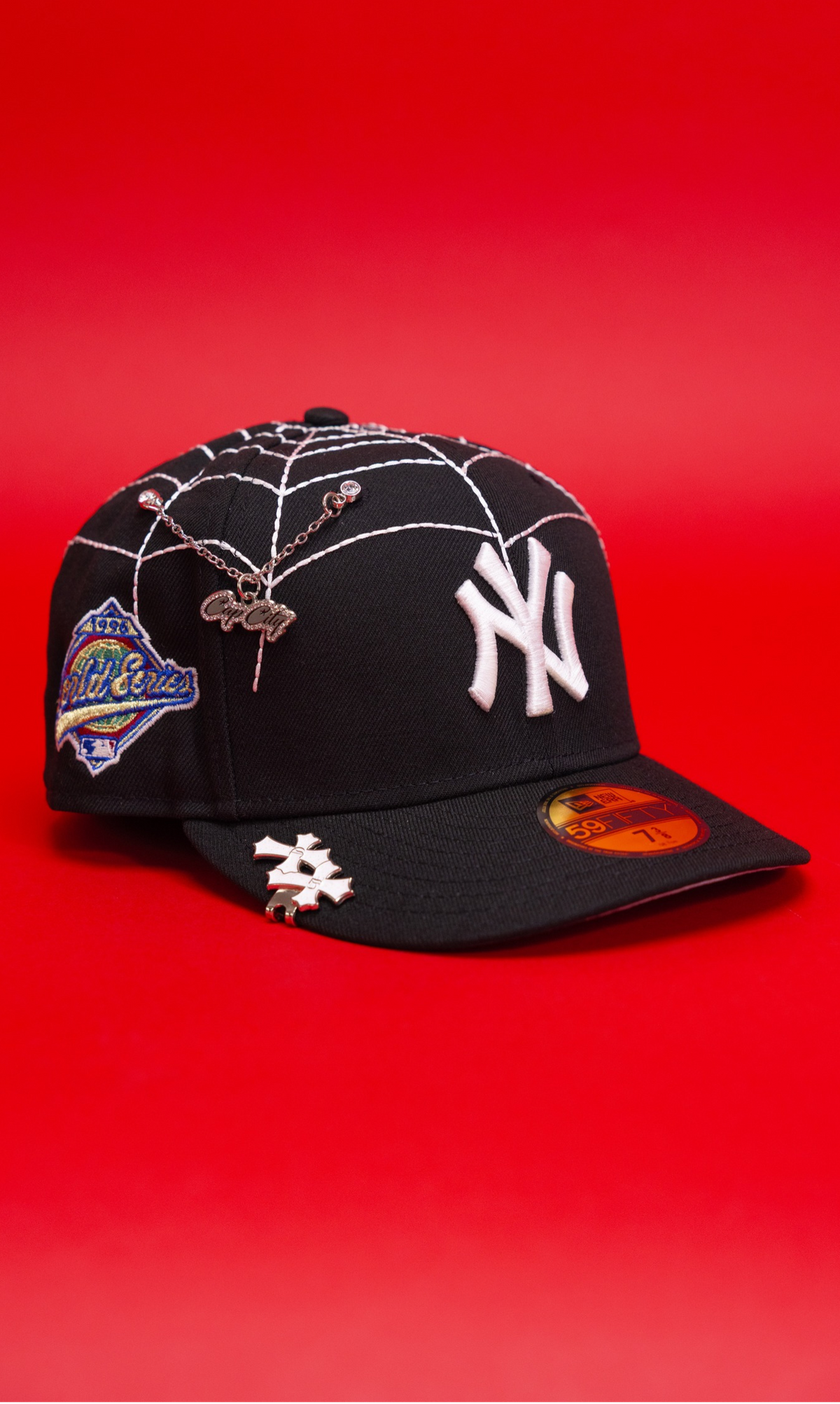 New Era Exclusive 59Fifty Black New York Yankees "Spider Web" W/ 1996 World Series Side Patch