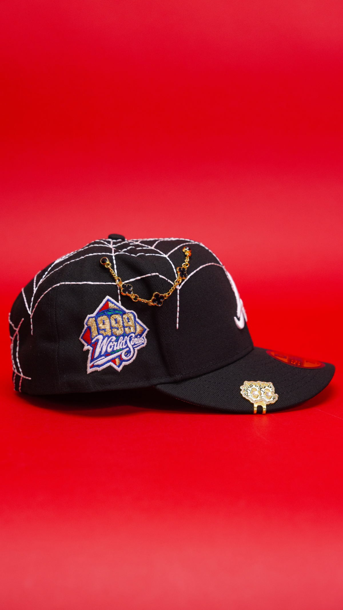 New Era Exclusive 59Fifty Black Atlanta Braves "Spider Web" W/ 1999 World Series Side Patch