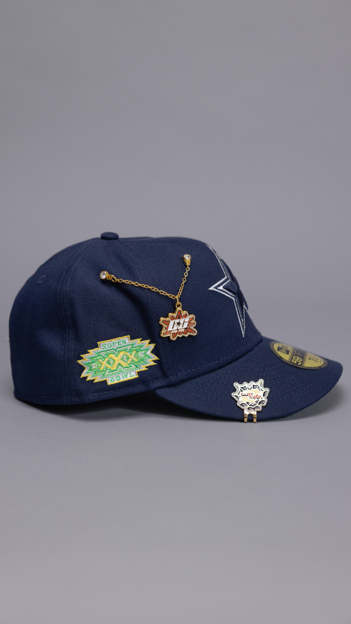 New Era Exclusive 59Fifty Navy Dallas Cowboys W/ "Superbowl" Side Patch
