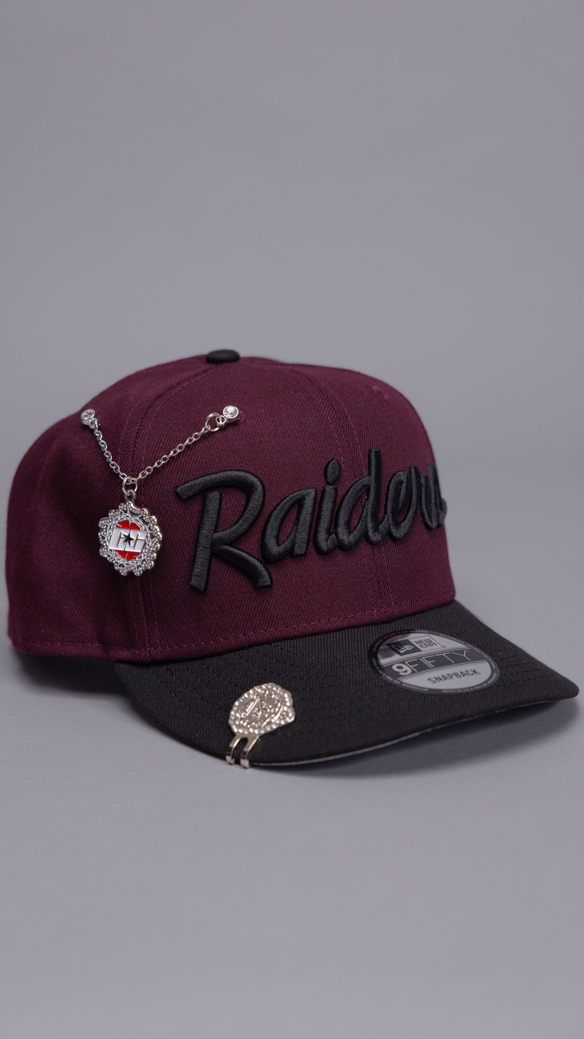 New Era Exclusive 9Fifty Burgundy/Black Las Vegas Raiders Script Snapback