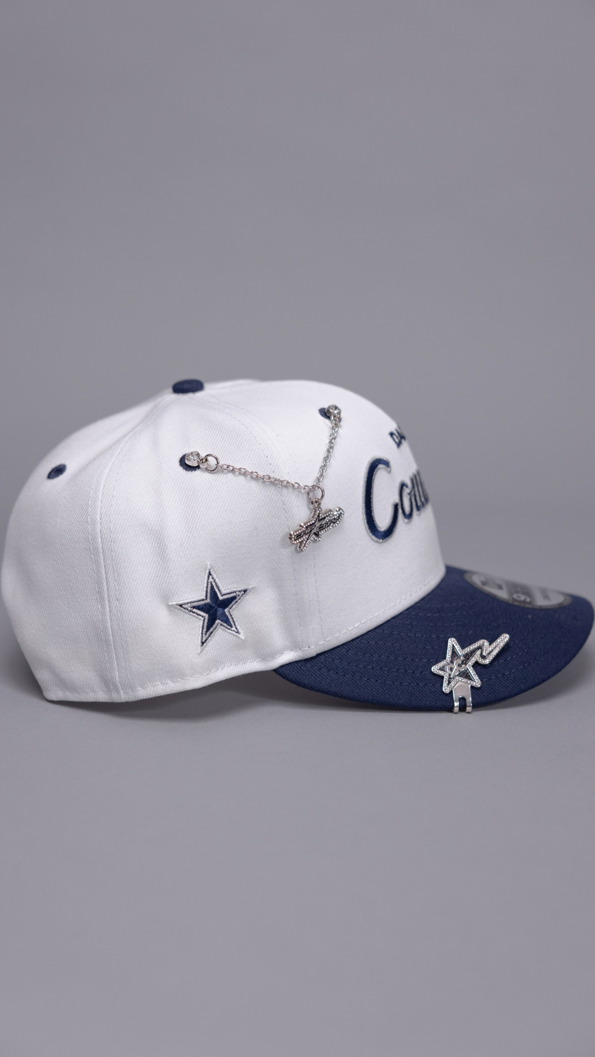 New Era Exclusive 9Fifty Pearl White/Navy Cowboys Snapback W/ Team Logo Side Patch
