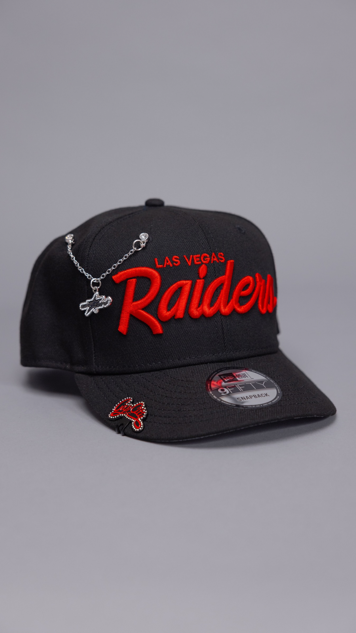 New Era Exclusive 9Fifty Black Las Vegas Raiders Script Snapback