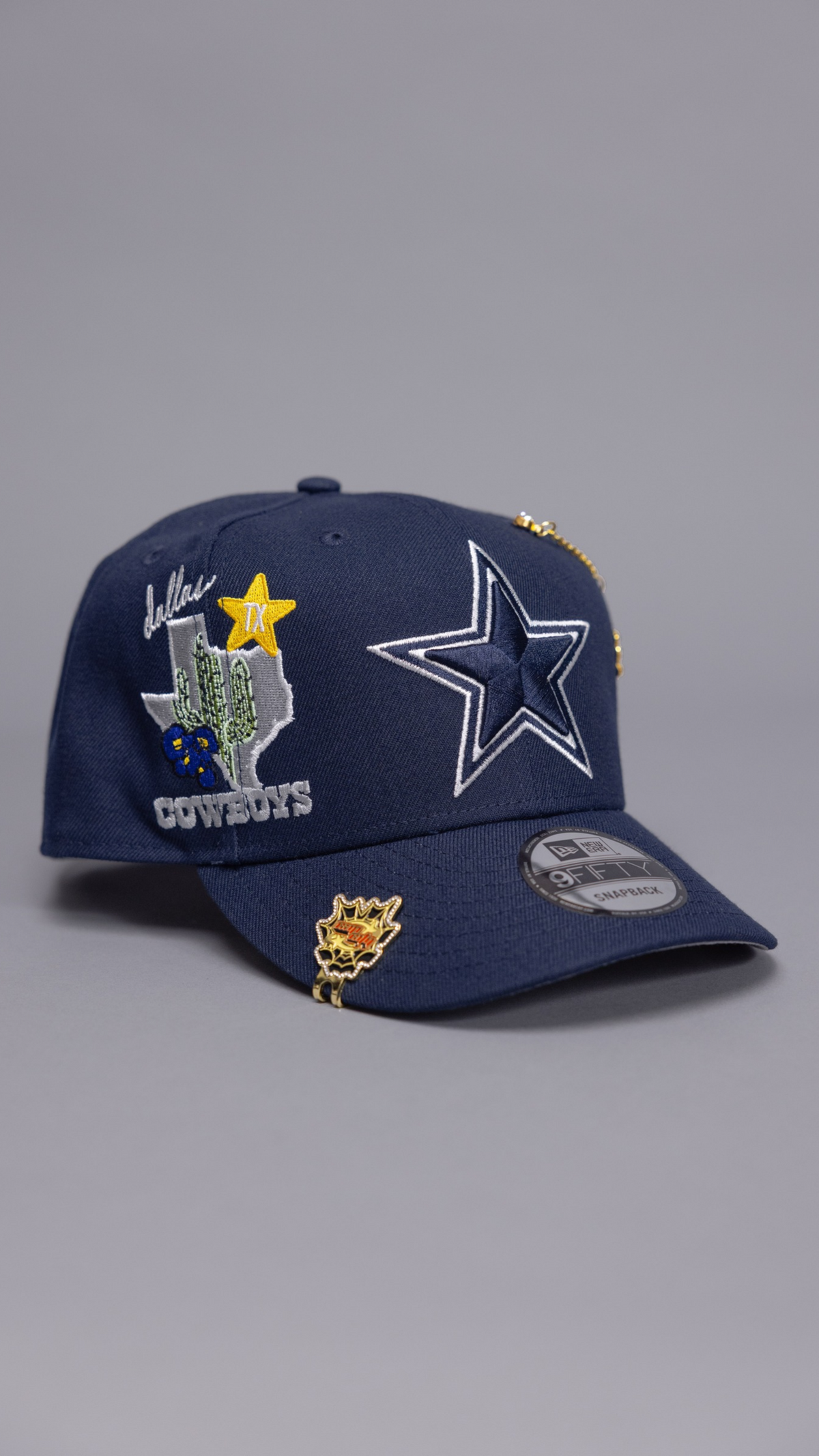 New Era Exclusive 9Fifty Navy Cowboys Snapback w/ "Texas State" Side patch