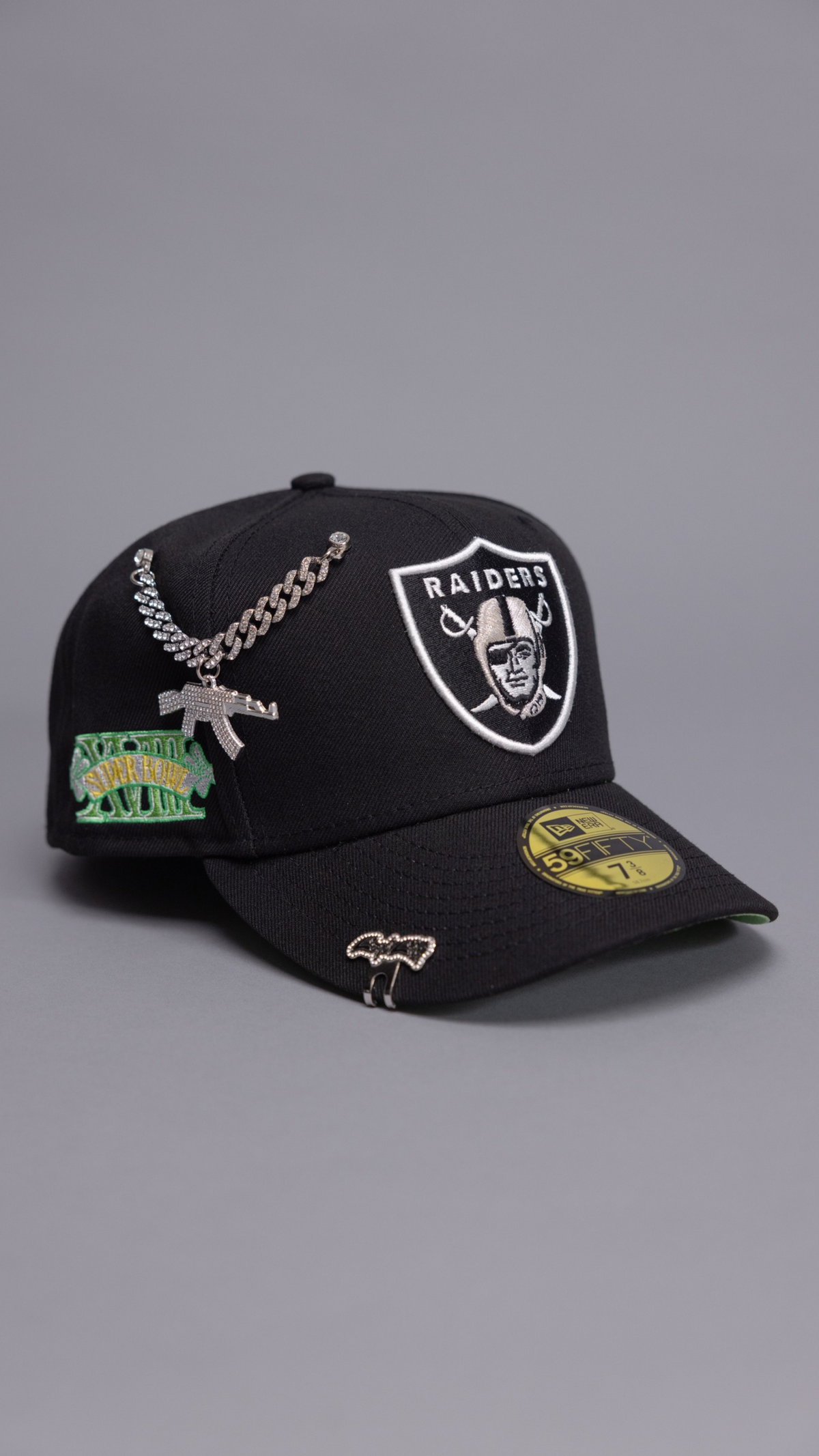 New Era Exclusive 59Fifty Black Las Vegas Raiders W/ Superbowl Side Patch