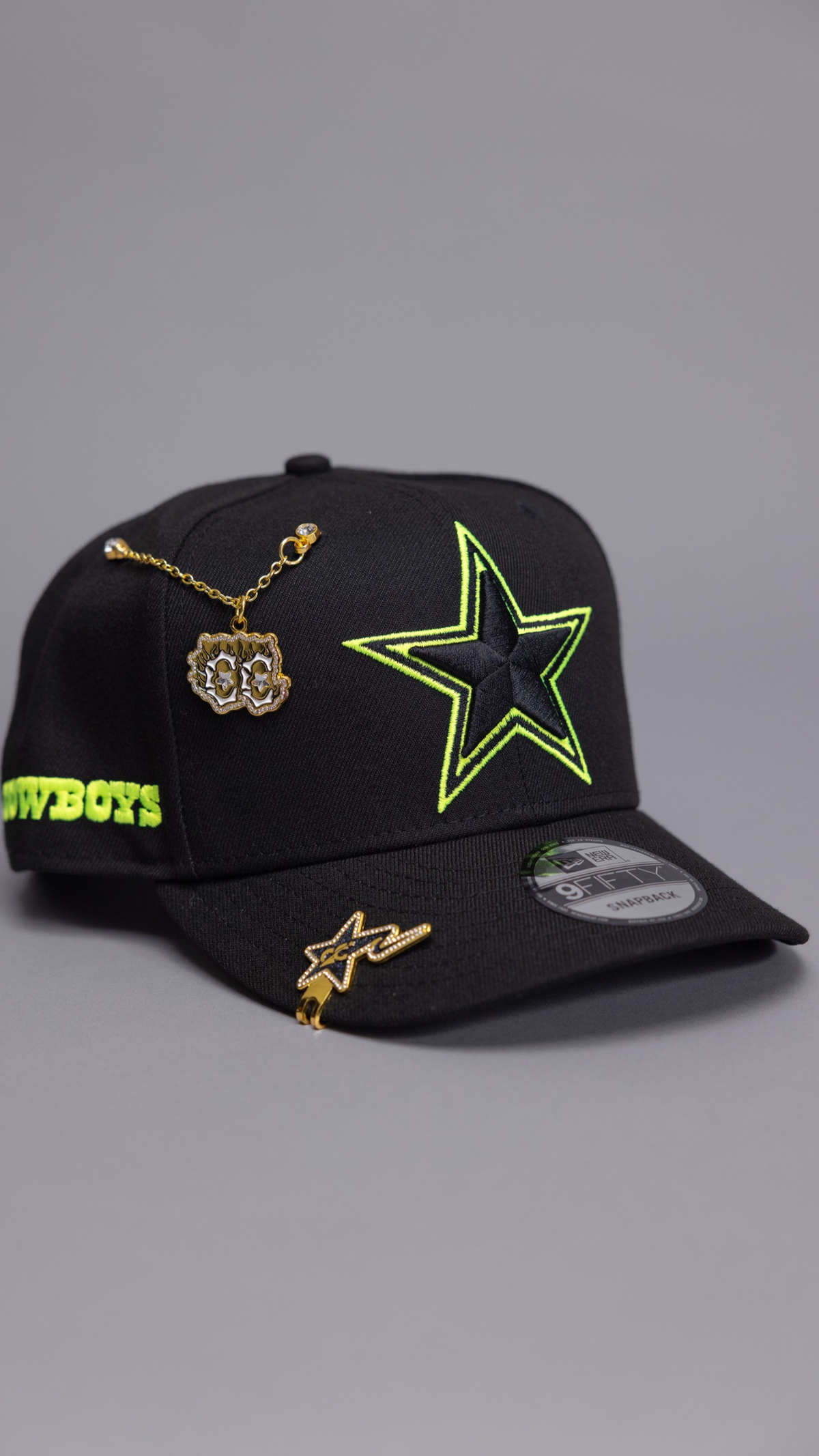 New Era Exclusive 9Fifty Black Cowboys Snapback W/ "Cowboys" Side Patch
