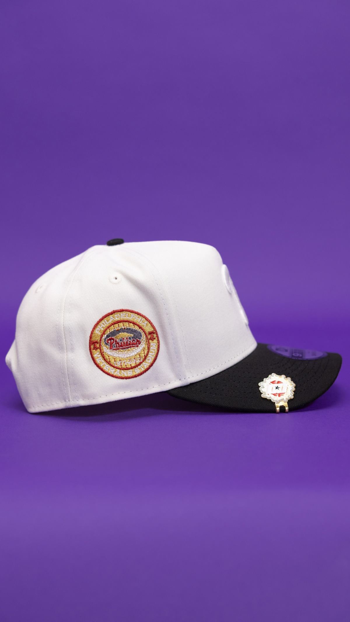 New Era 9Fifty A-Frame Chrome/Black Philadelphia Phillies Snapback W/ Veterans Stadium Side Patch
