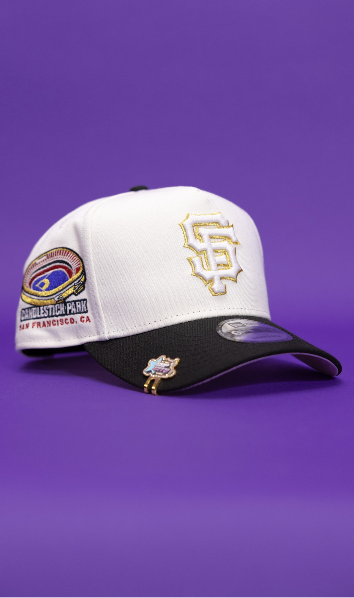 New Era 9Fifty A-Frame Chrome/Black San Francisco Giants Snapback W/ Candlestick Park Side Patch