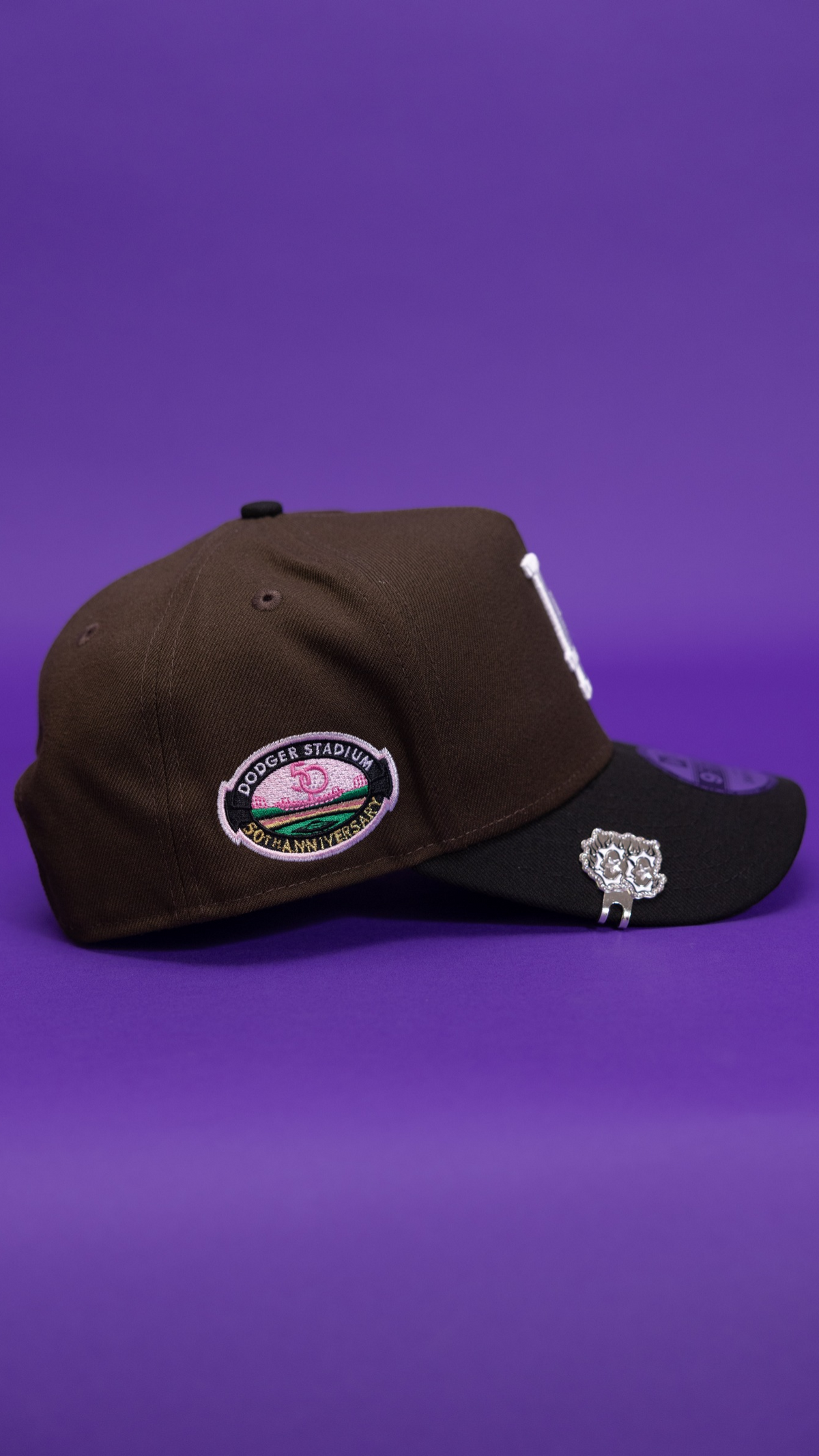 New Era 9Fifty A-Frame Brown/Black Los Angeles Dodgers Snapback W/ 50th Anniversary Side Patch