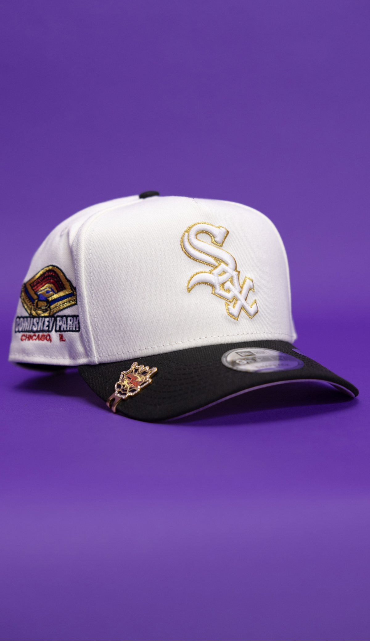New Era 9Fifty A-Frame Chrome/Black Chicago White Sox Snapback W/ Comiskey Park Side Patch