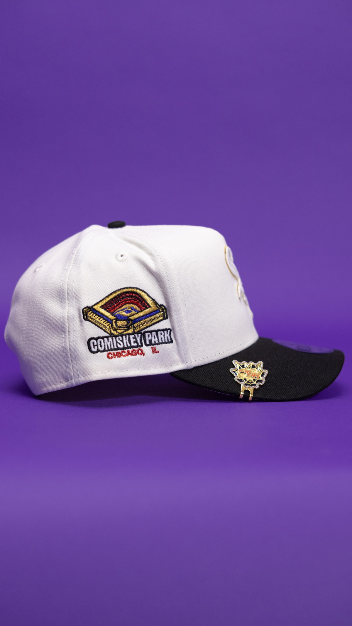New Era 9Fifty A-Frame Chrome/Black Chicago White Sox Snapback W/ Comiskey Park Side Patch