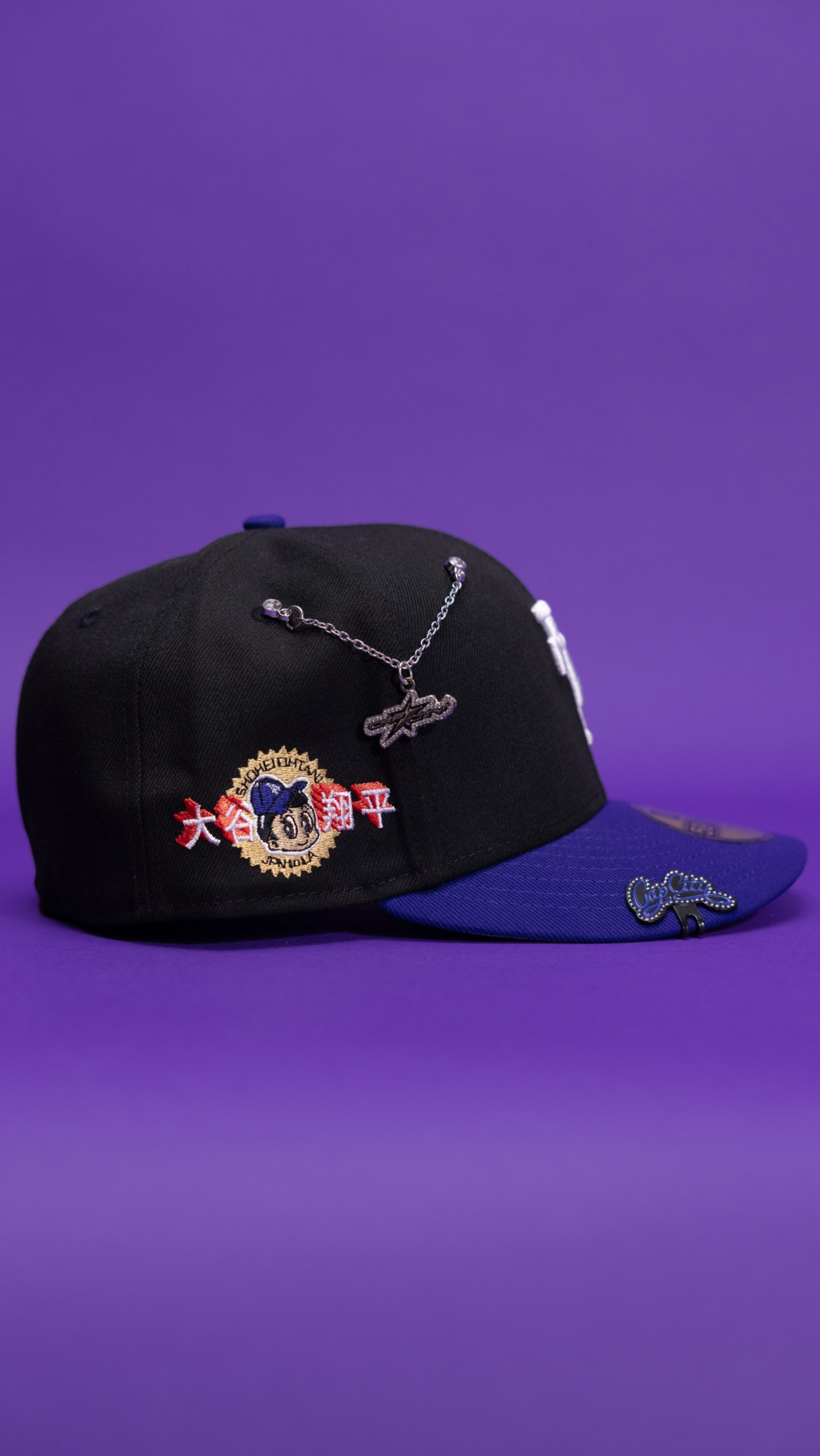 New Era Exclusive 59Fifty Black/Blue Upside Down Los Angeles Dodgers W/ Shohei Ohtani Side Patch