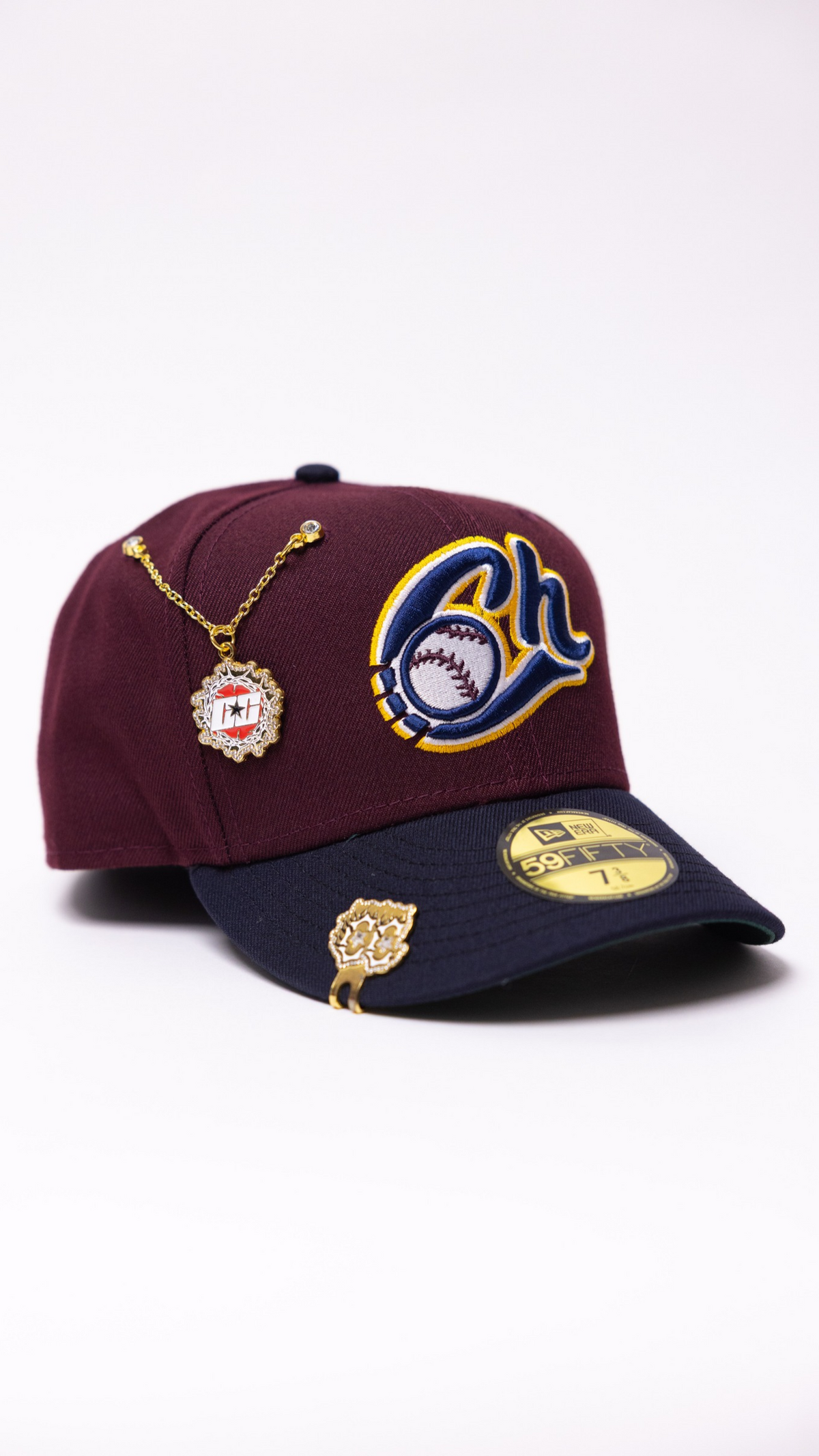 New Era Exclusive 59Fifty Burgundy/Navy Charros De Jalisco Two Tone