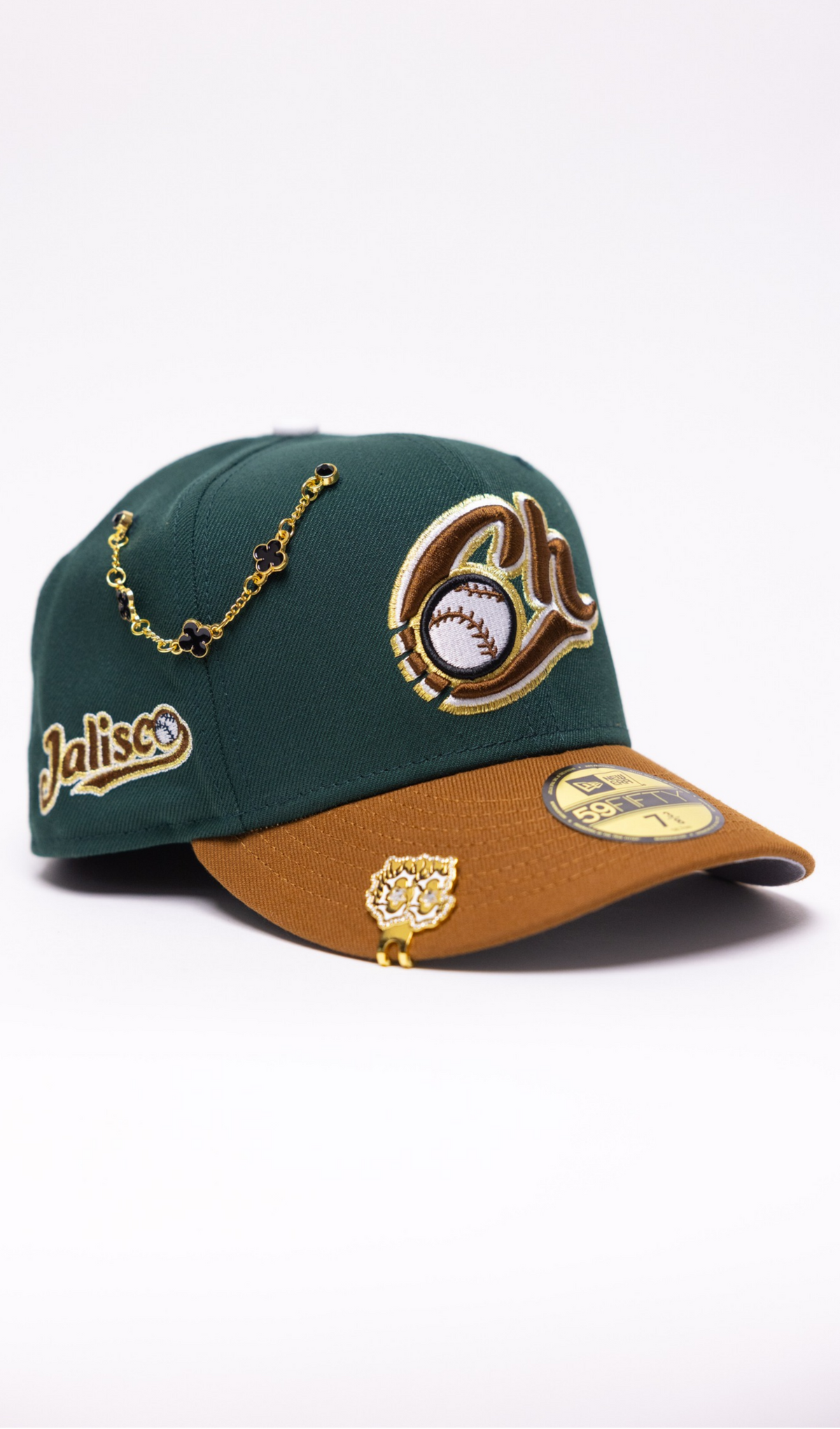 New Era Exclusive 59Fifty Forest Green/Khaki Charros De Jalisco W/ Campeones Side Patch